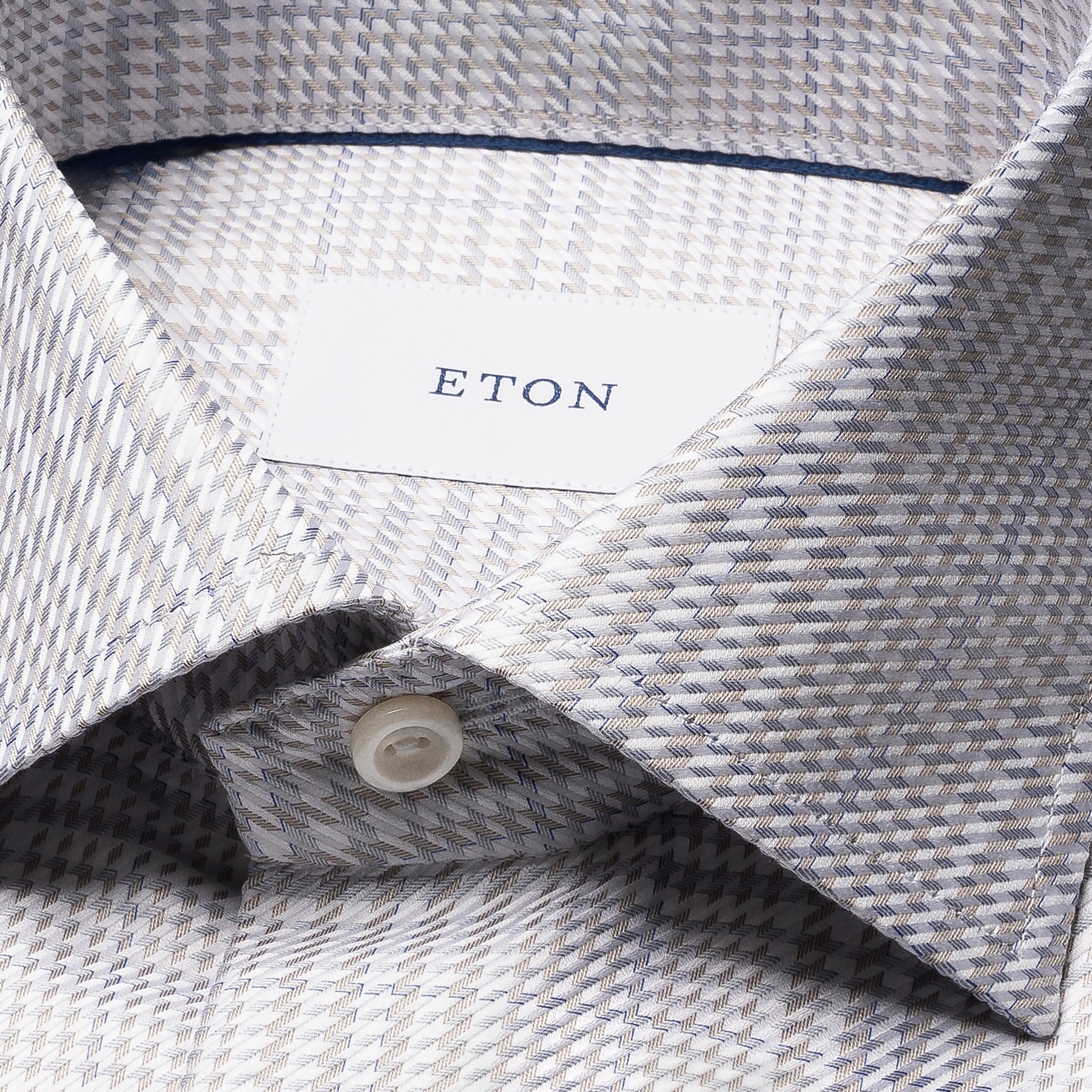 Chemise habillée coupe contemporaine en twill blanc uni pour homme - ETON