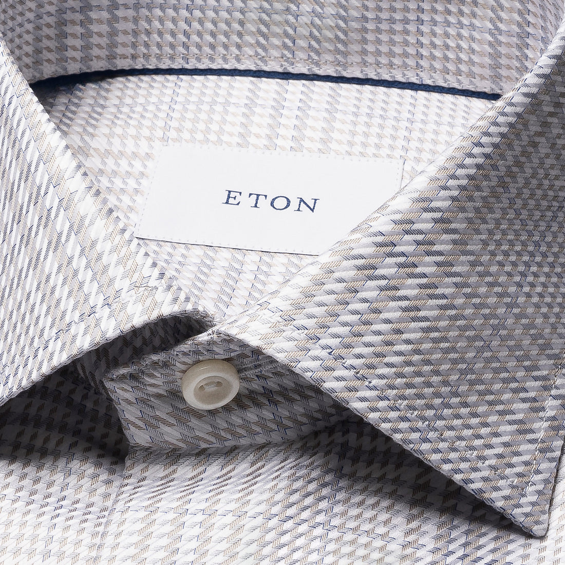 Chemise habillée coupe contemporaine en twill blanc uni pour homme - ETON