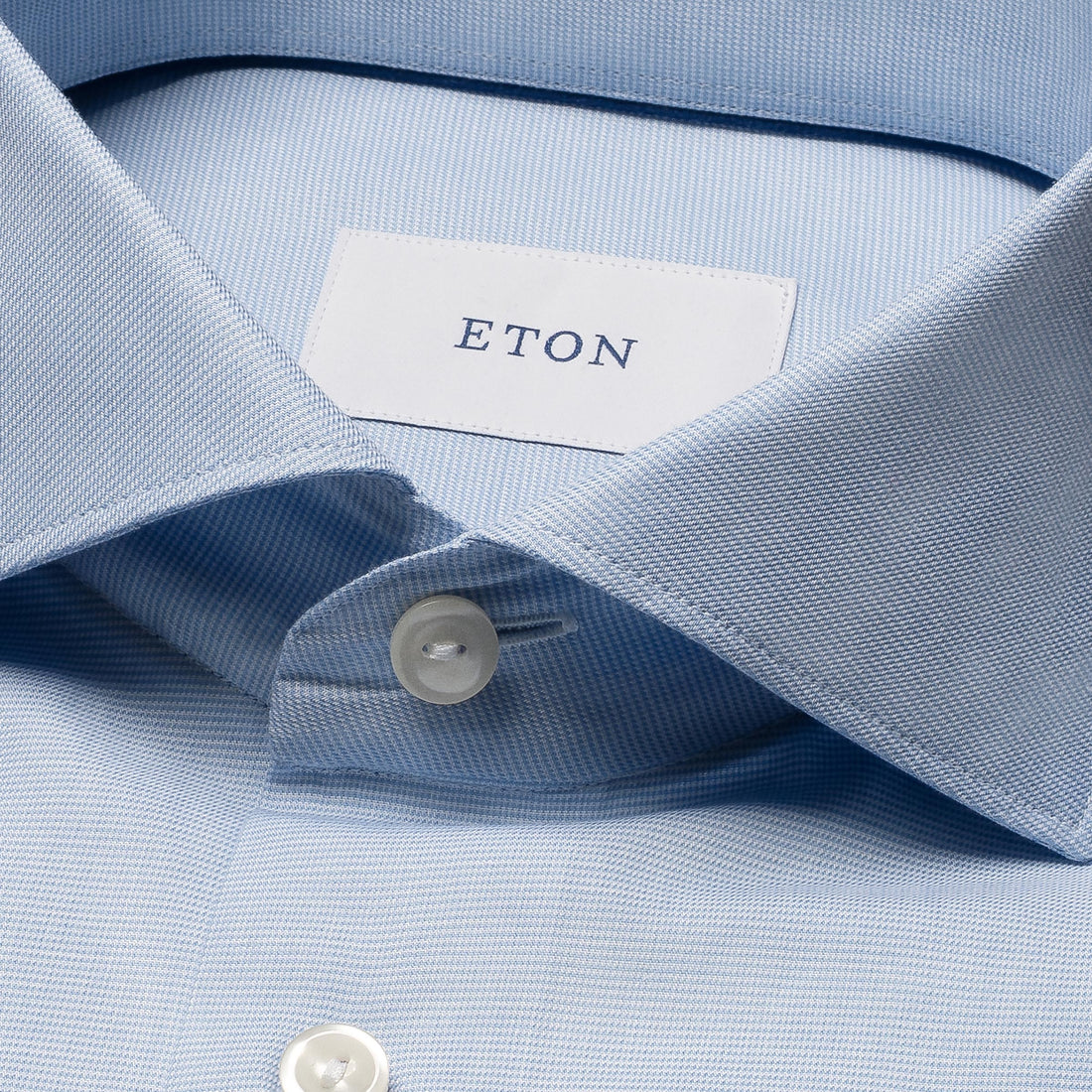 Chemise habillée coupe ajustée en twill Signature semi-uni bleu clair - ETON