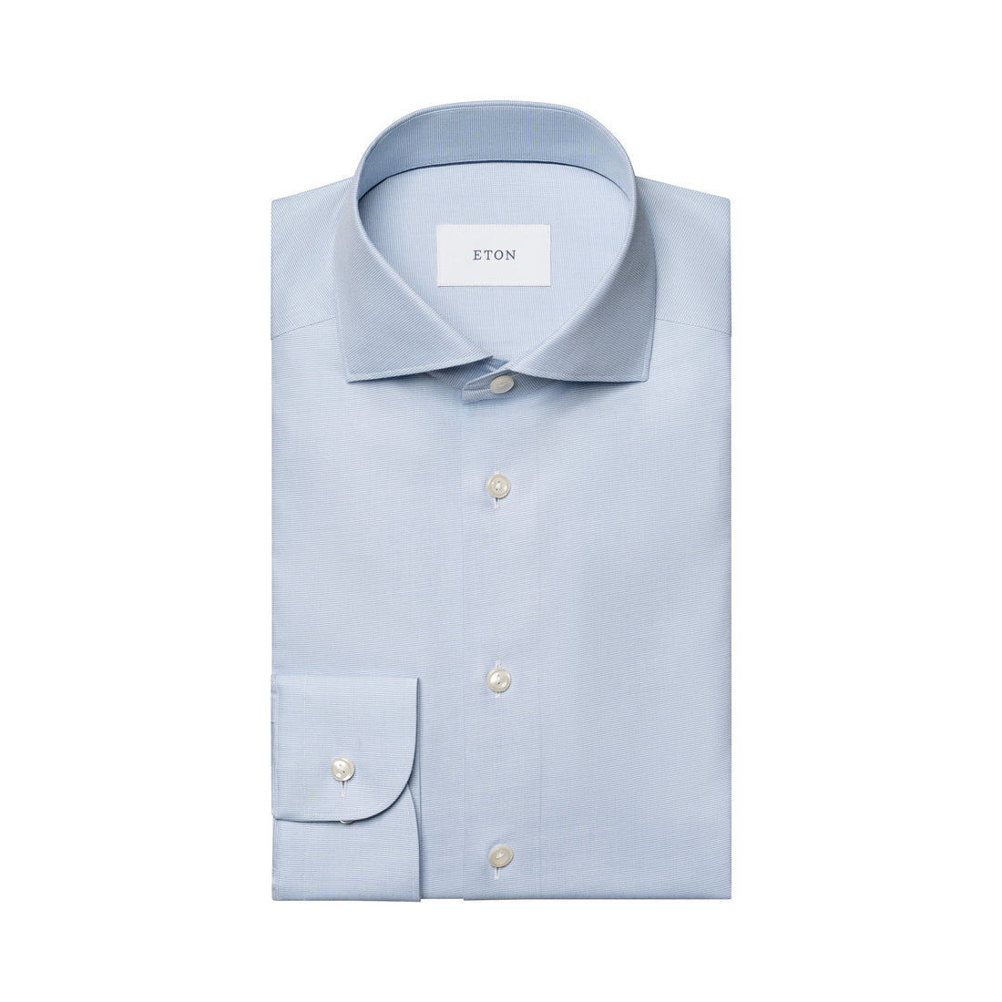 Chemise habillée coupe ajustée en twill Signature semi-uni bleu clair - ETON