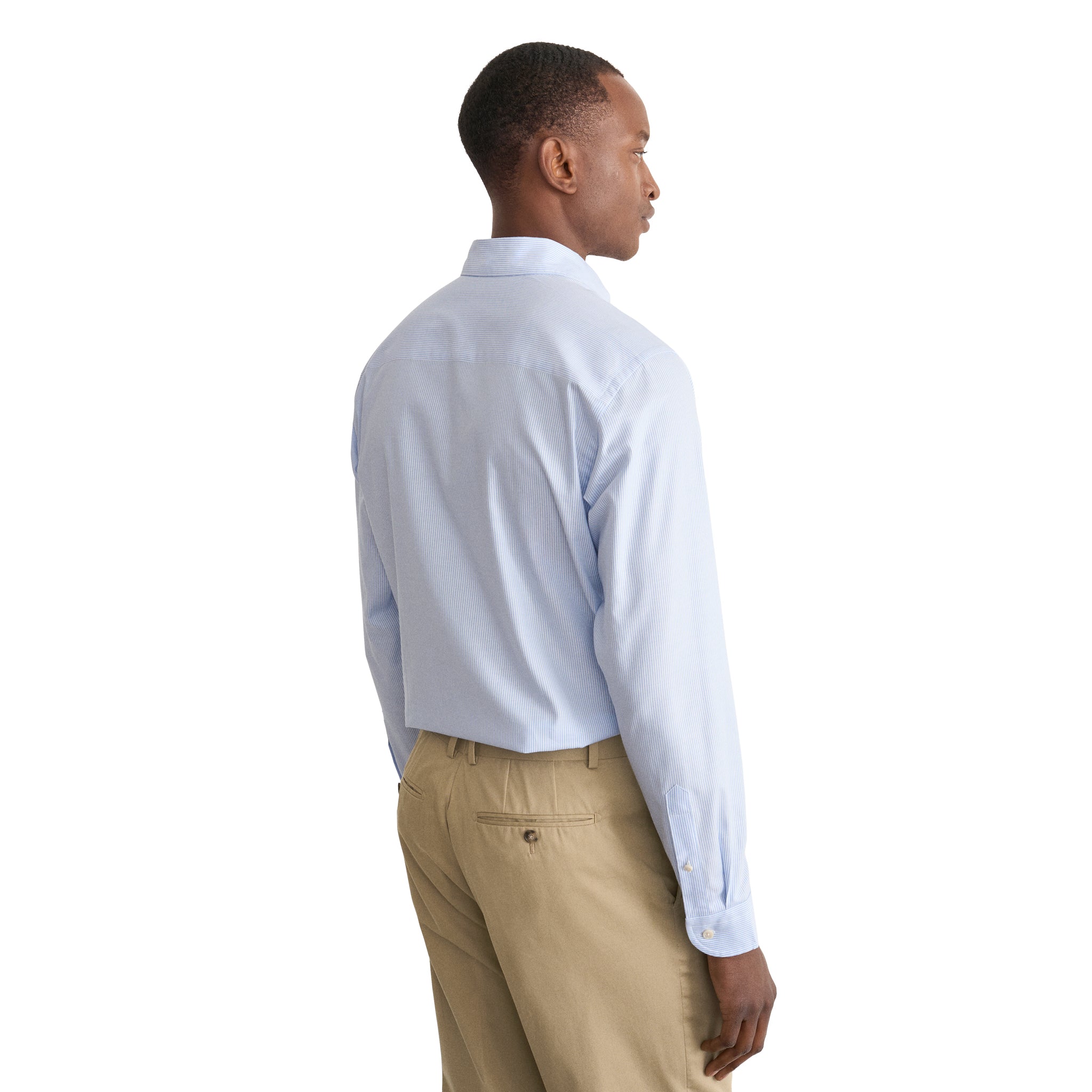 Light Blue Striped Cotton Oxford Casual Fit Shirt - ETON