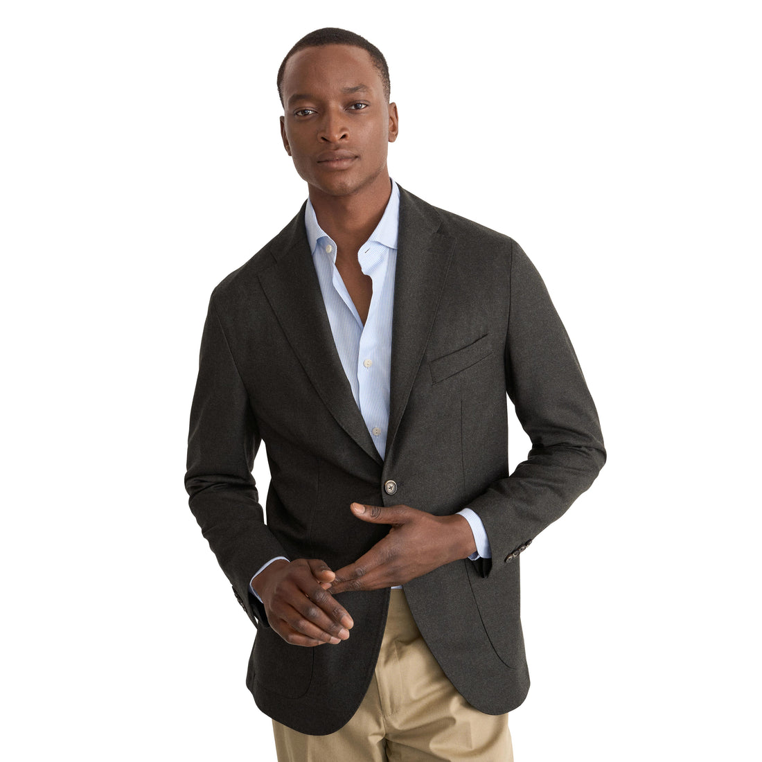 Light Blue Striped Cotton Oxford Casual Fit Shirt - ETON