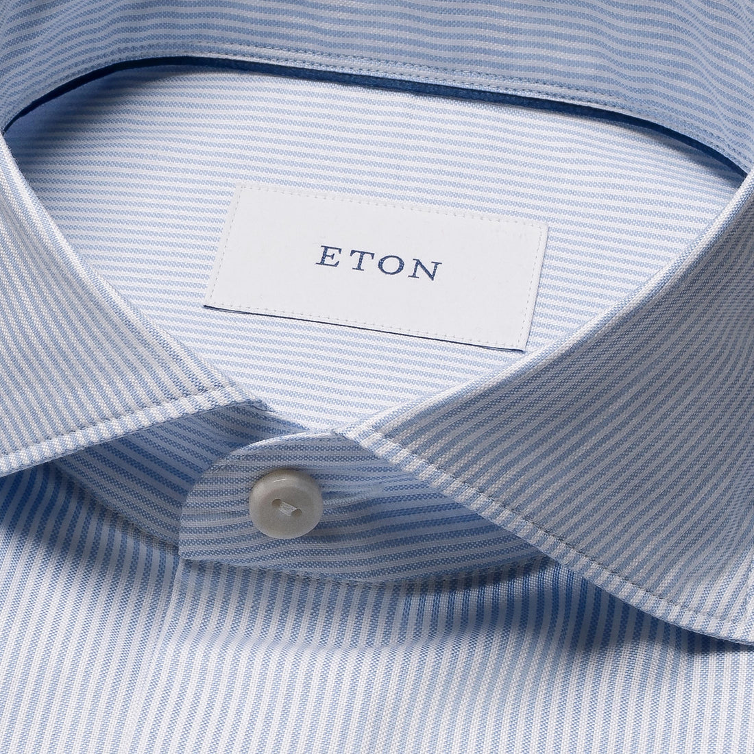 Light Blue Striped Cotton Oxford Casual Fit Shirt - ETON