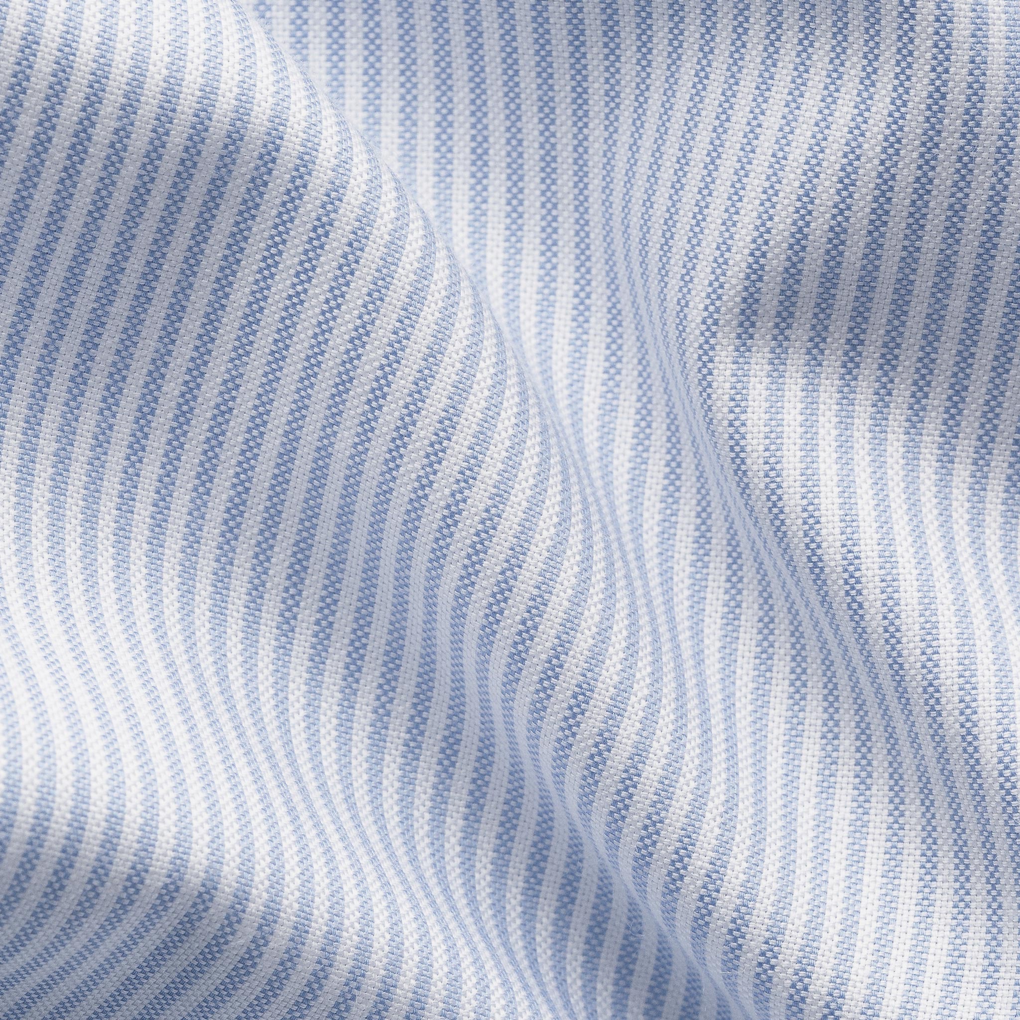 Light Blue Striped Cotton Oxford Casual Fit Shirt - ETON