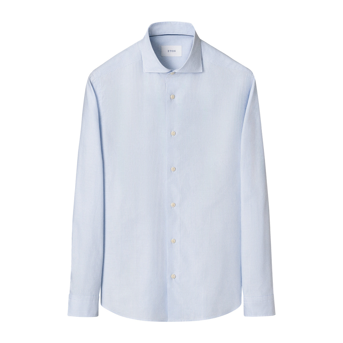 Light Blue Striped Cotton Oxford Casual Fit Shirt - ETON