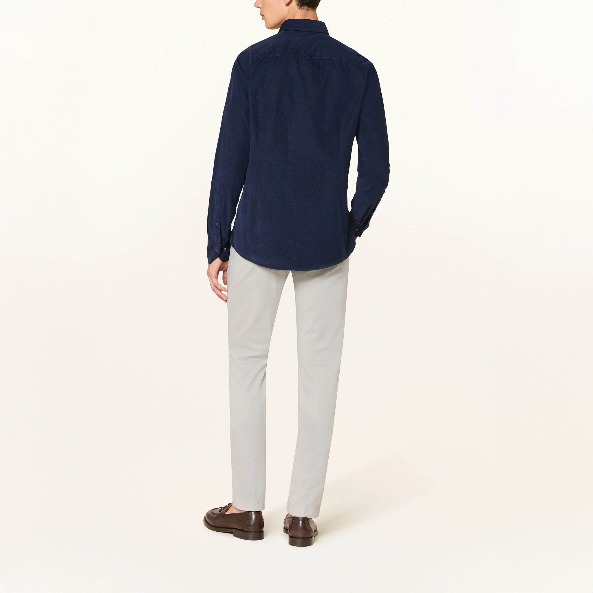 Navy Corduroy Regular Fit Casual Shirt - Stenströms
