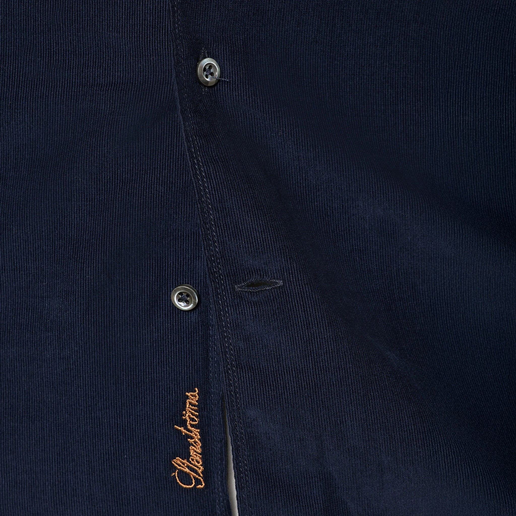 Navy Corduroy Regular Fit Casual Shirt - Stenströms