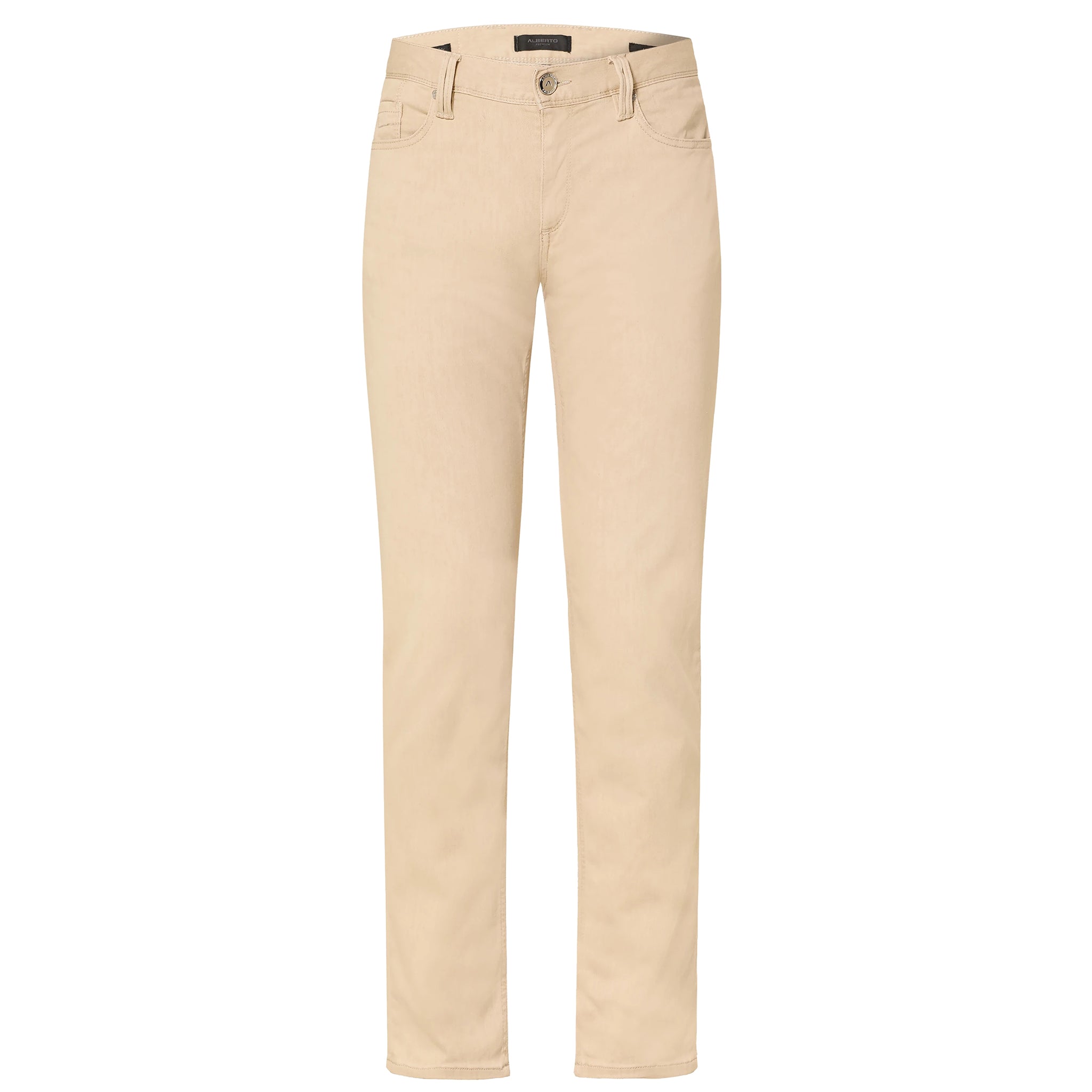 Beige Premium Regular Fit Soft Ultralight Five Pocket Pants - ALBERTO - Boutique Jacques International