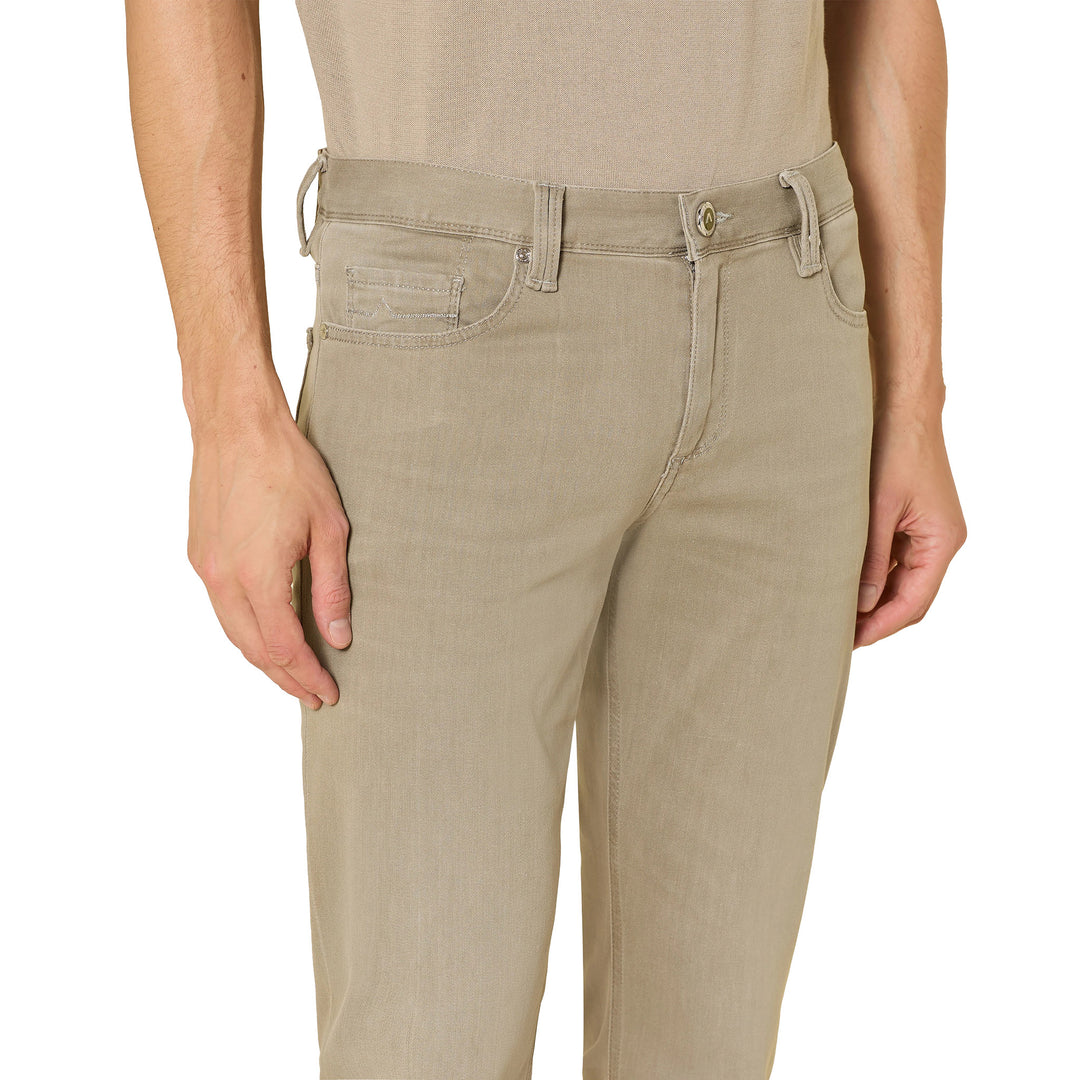 Sage Green Premium Regular Fit Soft Ultralight Five Pocket Pants - ALBERTO - Boutique Jacques International