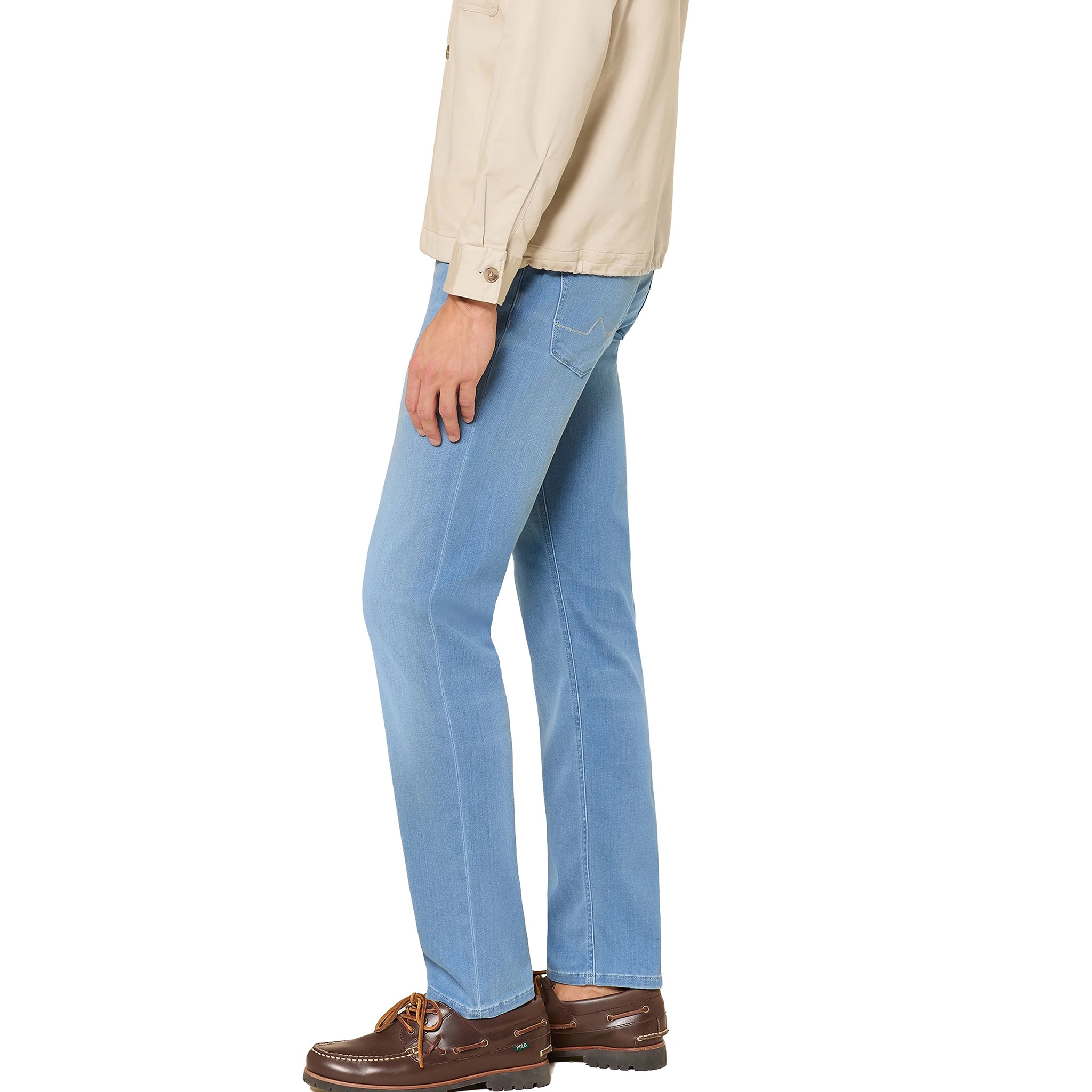 Light Blue Premium Pipe Regular Fit Soft Ultralight Denim - ALBERTO - Boutique Jacques International