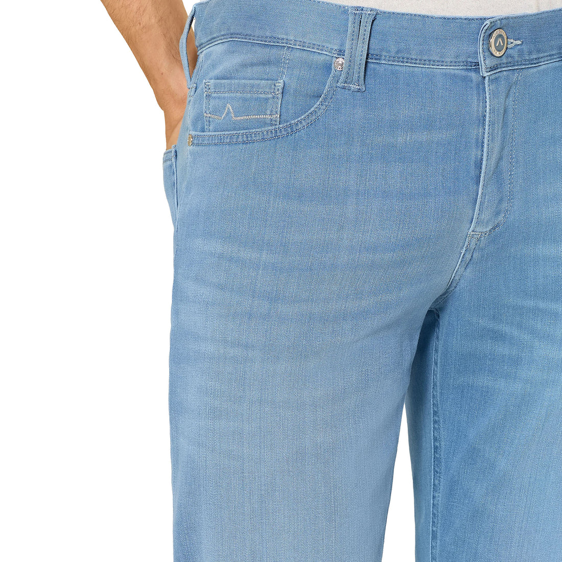 Light Blue Premium Pipe Regular Fit Soft Ultralight Denim - ALBERTO - Boutique Jacques International