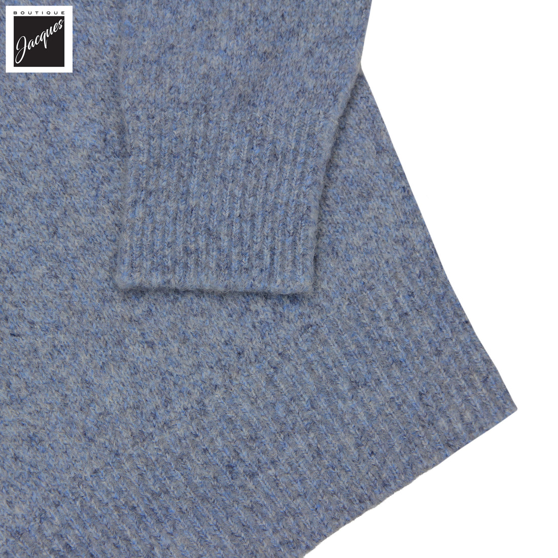 Baby Blue Mélange Cotton/Alpaca/Wool Crew Neck Sweater - Phil Petter