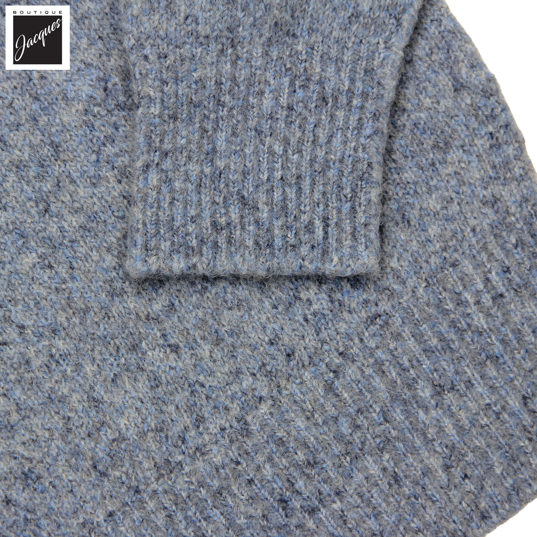 Baby Blue Mélange Cotton/Alpaca/Wool Crew Neck Sweater - Phil Petter