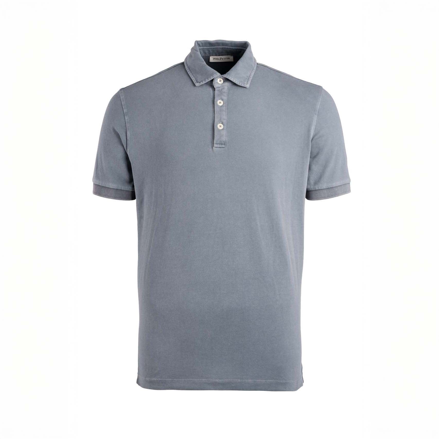 Mid Gray Fine Piqué Stretch Short Sleeve Polo - Phil Petter