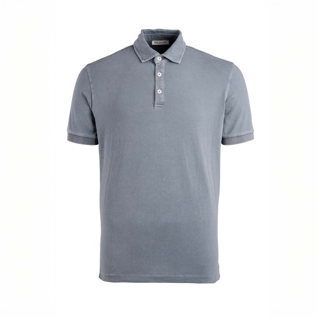 Mid Gray Fine Piqué Stretch Short Sleeve Polo - Phil Petter