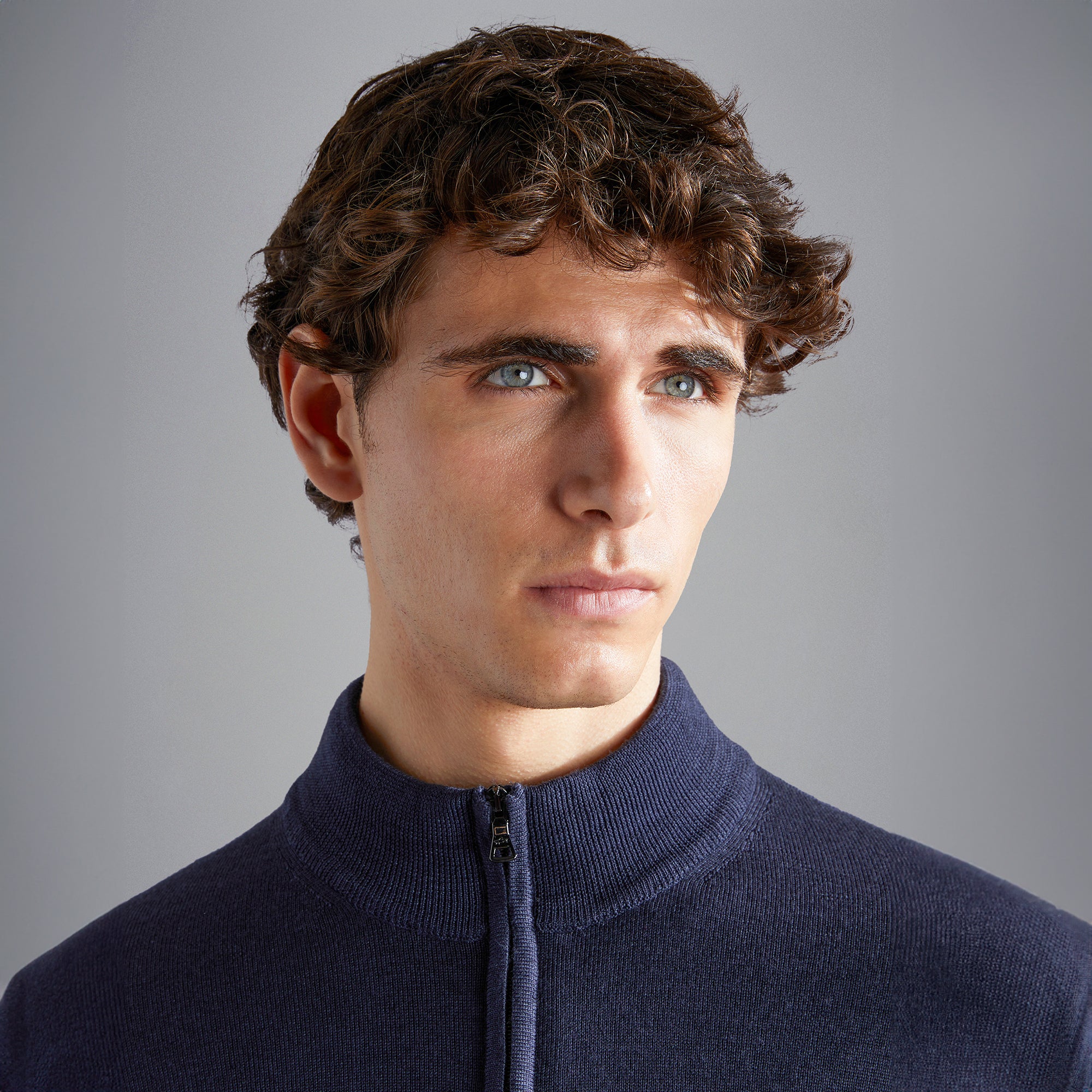 Navy Garment Dyed Wool Half-Zip Sweater - Paul Shark – Boutique