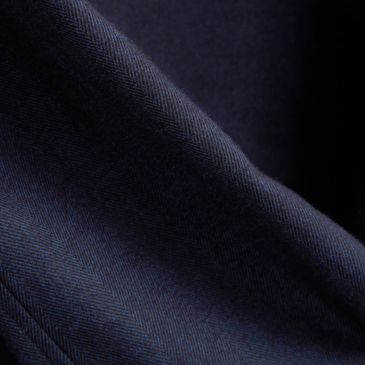 Navy Blue Semi-Solid Lux Cotton-Lyocell Flannel Shirt - SONRISA