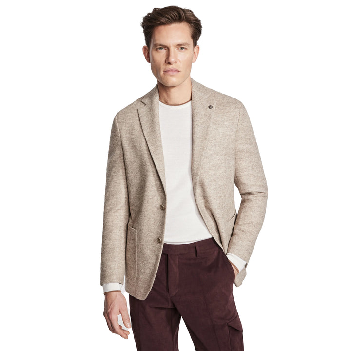 Oatmeal Mélange Morton Contemporary Wool/Cotton/Cashmere Sport Jacket - Jack Victor