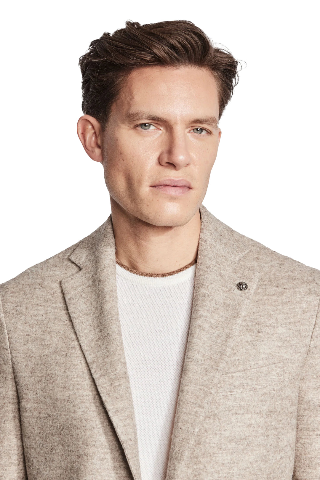 Oatmeal Mélange Morton Contemporary Wool/Cotton/Cashmere Sport Jacket - Jack Victor