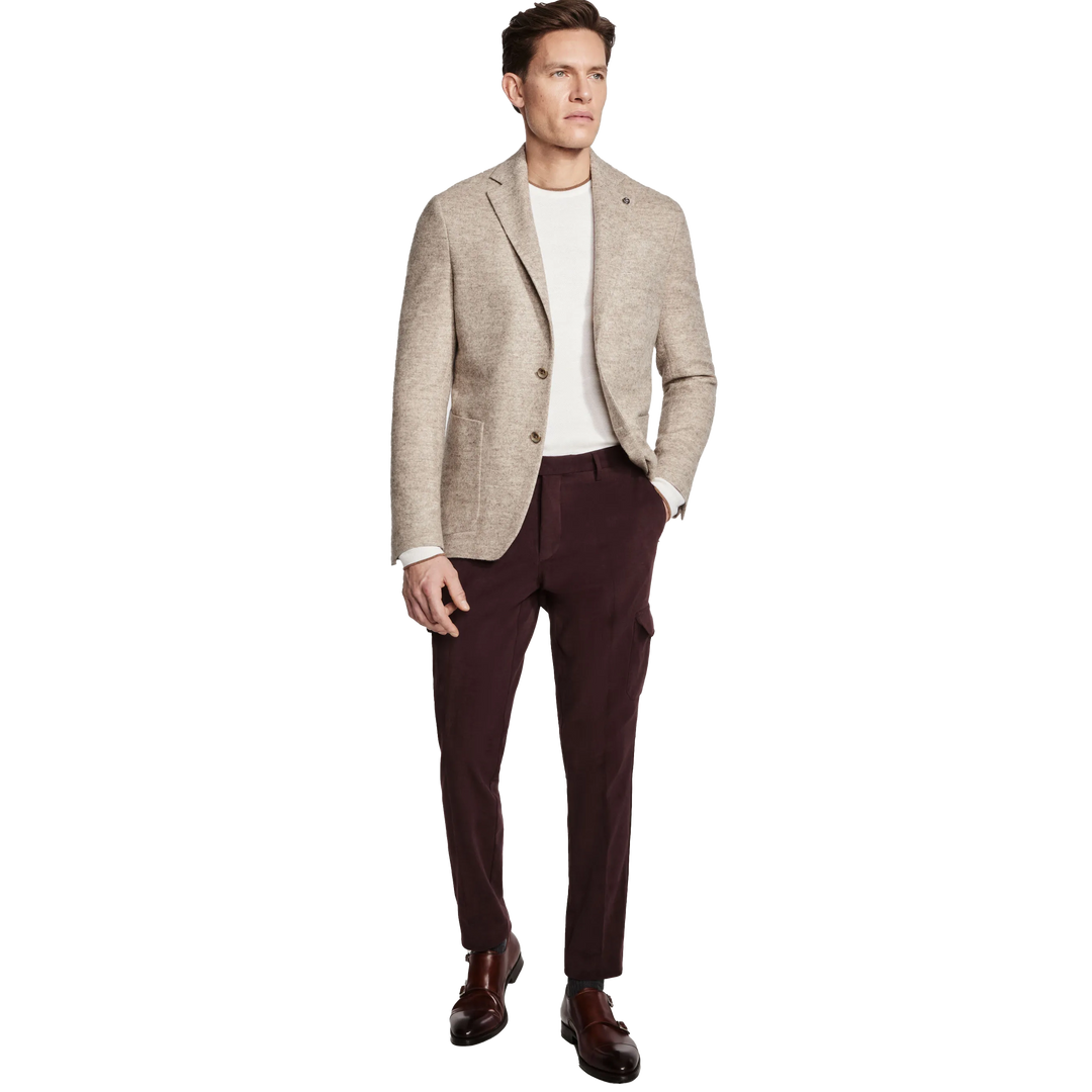 Oatmeal Mélange Morton Contemporary Wool/Cotton/Cashmere Sport Jacket - Jack Victor