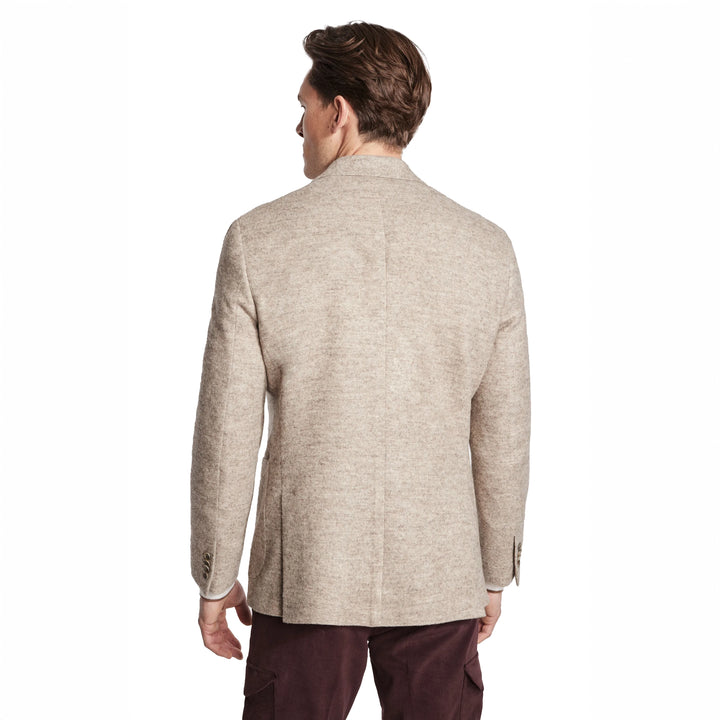 Oatmeal Mélange Morton Contemporary Wool/Cotton/Cashmere Sport Jacket - Jack Victor