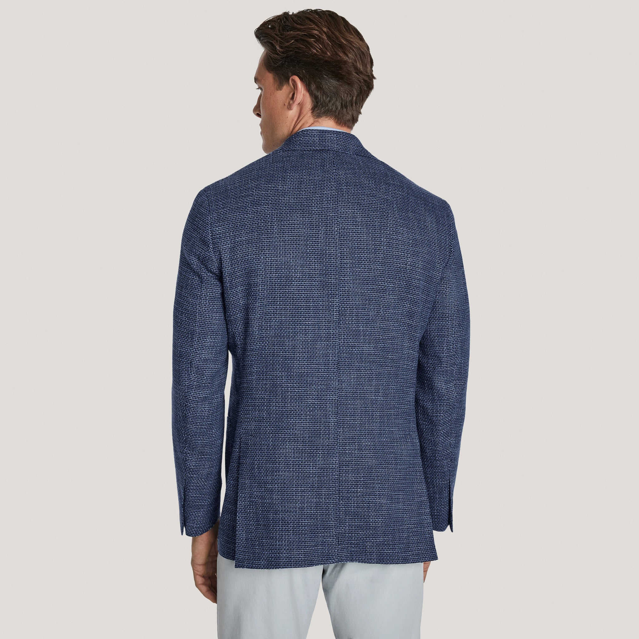 Blue Mélange Wool/Silk/Cotton Morton Contemporary Fit Sport Jacket - Jack Victor - Boutique Jacques International