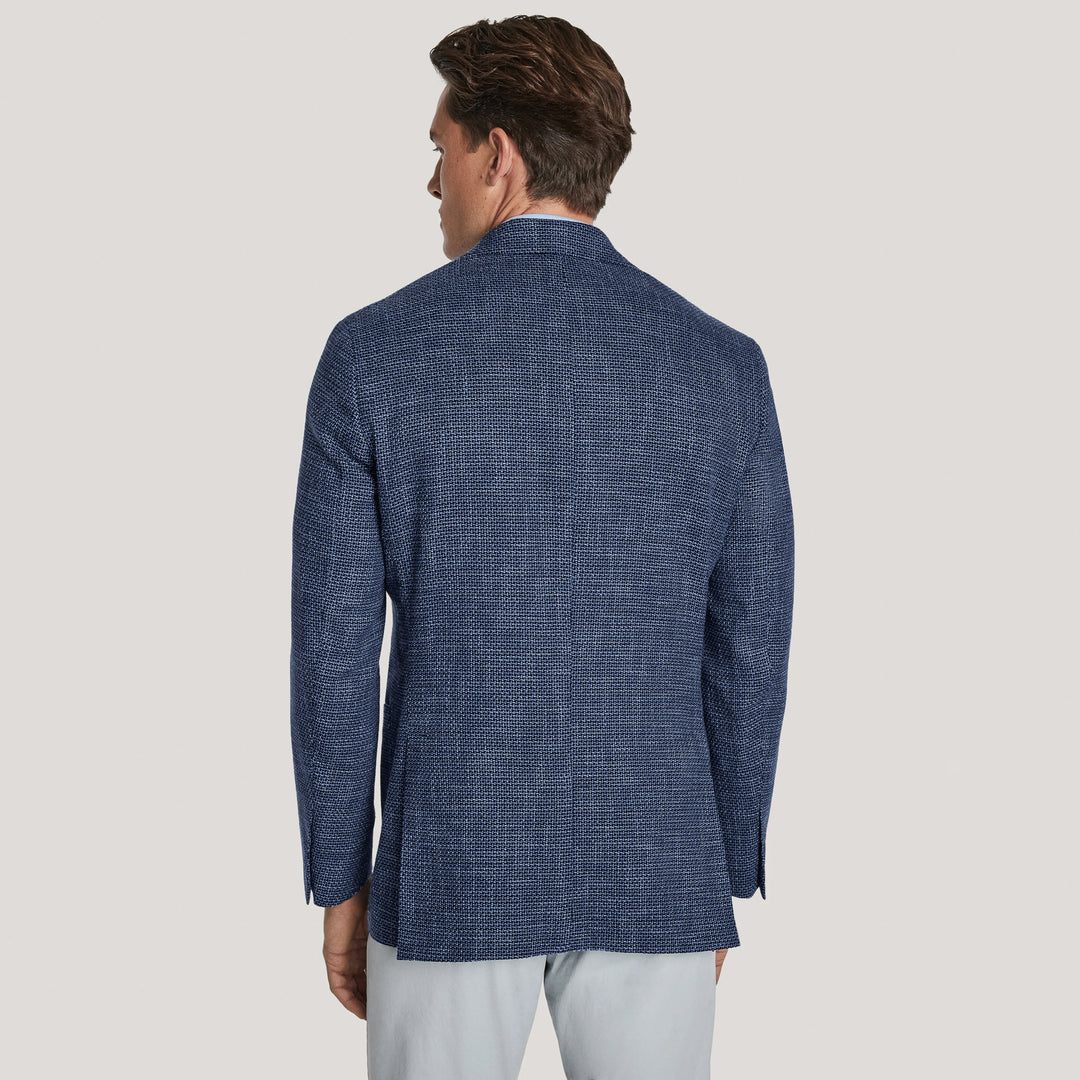 Blue Mélange Wool/Silk/Cotton Morton Contemporary Fit Sport Jacket - Jack Victor