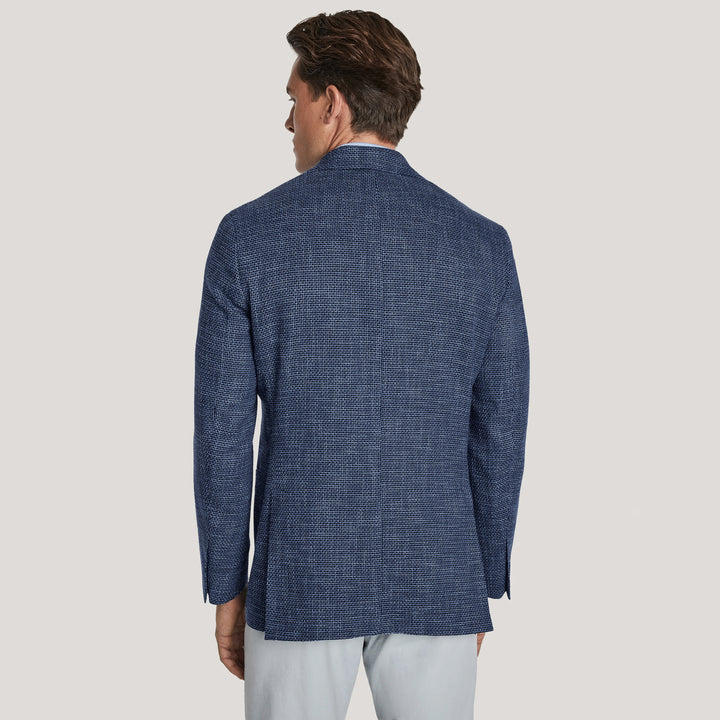 Blue Mélange Wool/Silk/Cotton Morton Contemporary Fit Sport Jacket - Jack Victor