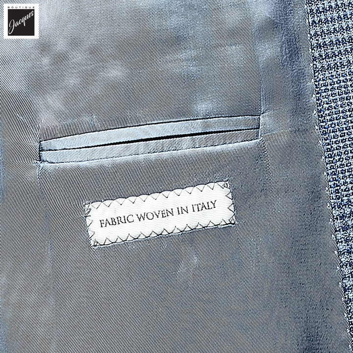 Blue Prince-of-Wales Wool-Stretch Montana Contemporary Fit Sport Jacket - Jack Victor - Boutique Jacques International
