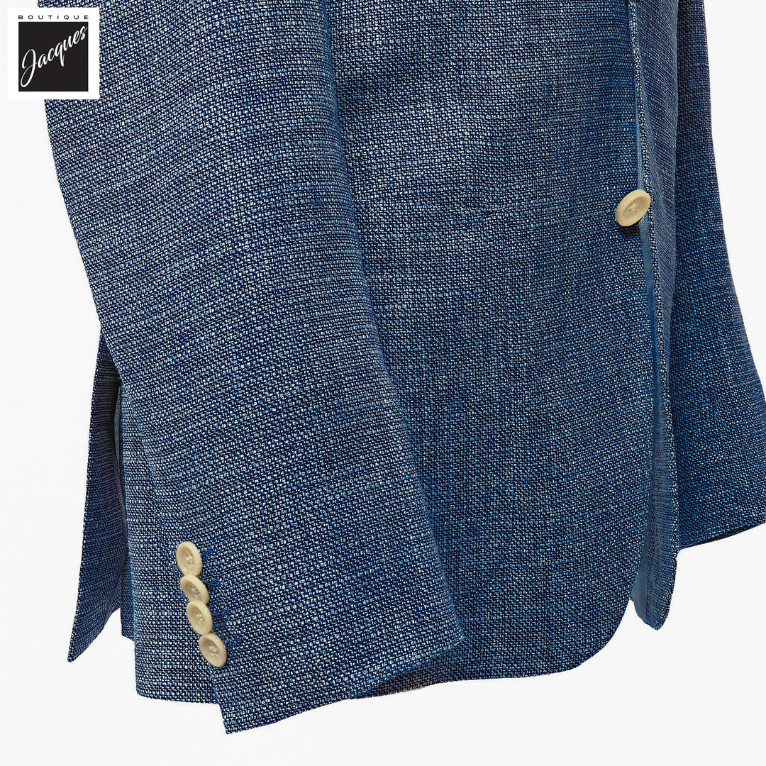 Blue Mélange Wool/Silk/Cotton Morton Contemporary Fit Sport Jacket - Jack Victor