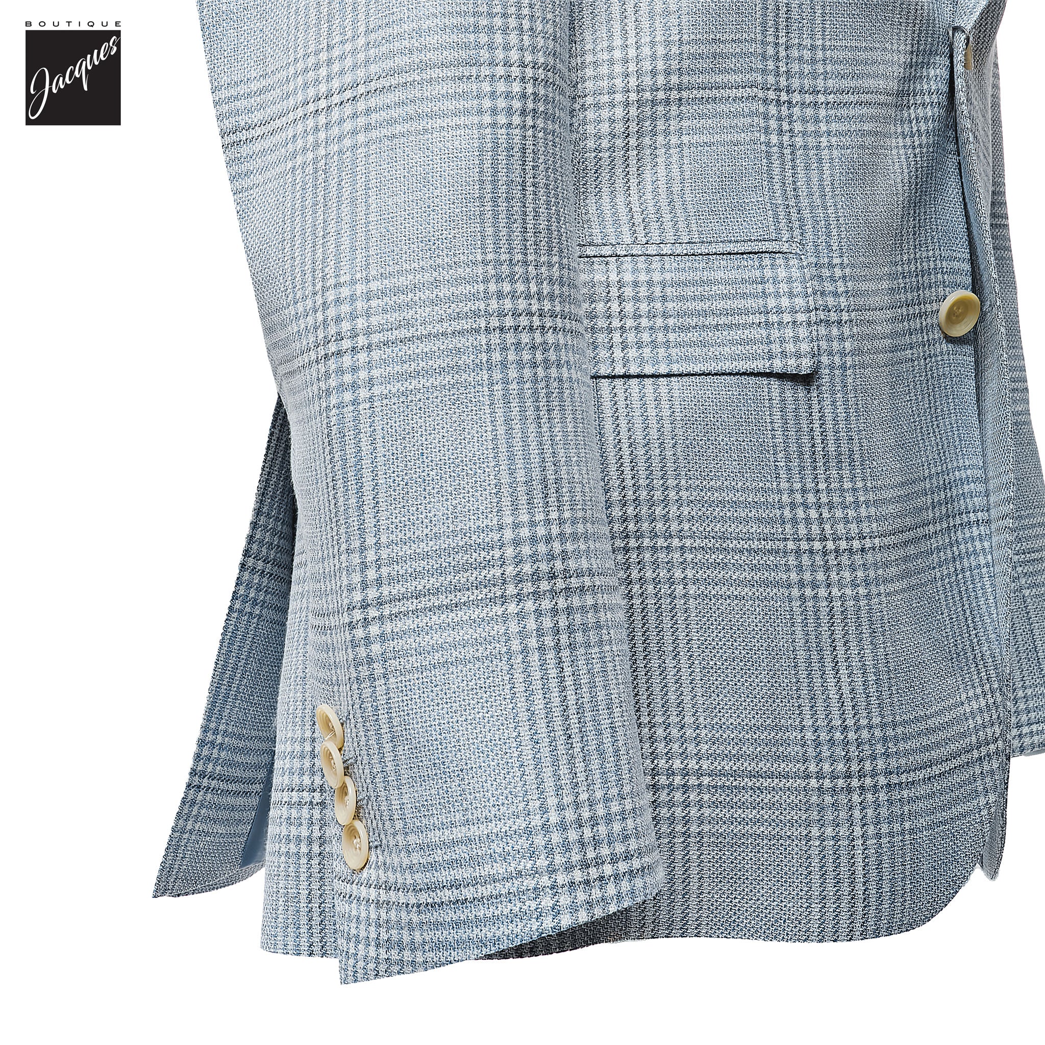 Light Blue Check Loro Piana Summertime Montana Contemporary Sport Jacket - Jack Victor - Boutique Jacques International