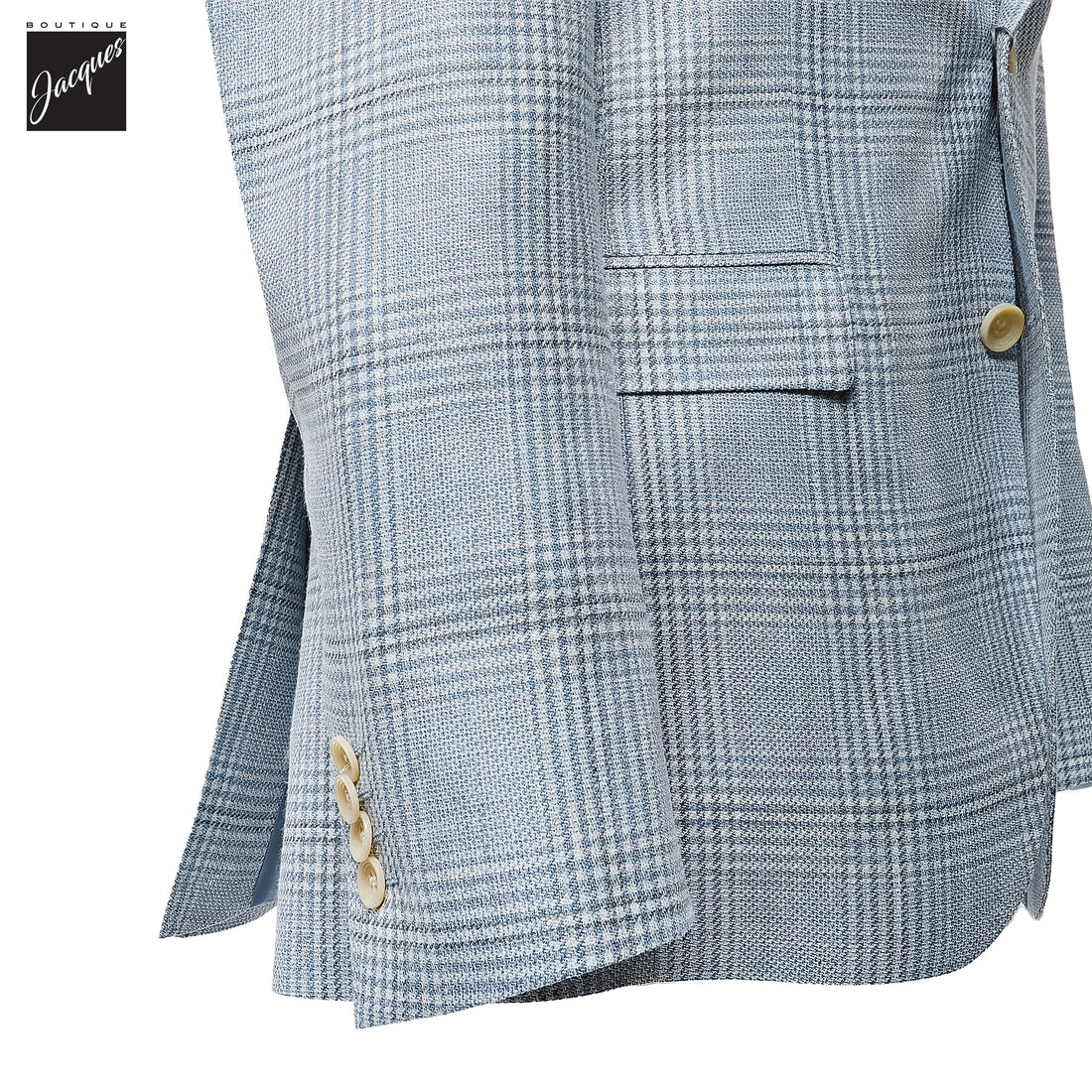 Light Blue Check Loro Piana Summertime Montana Contemporary Sport Jacket - Jack Victor - Boutique Jacques International