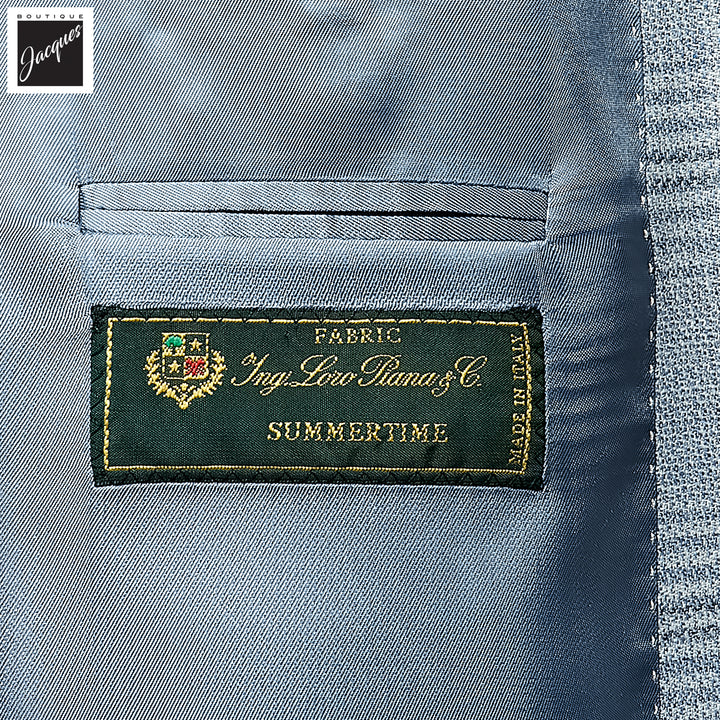 Light Blue Check Loro Piana Summertime Montana Contemporary Sport Jacket - Jack Victor - Boutique Jacques International