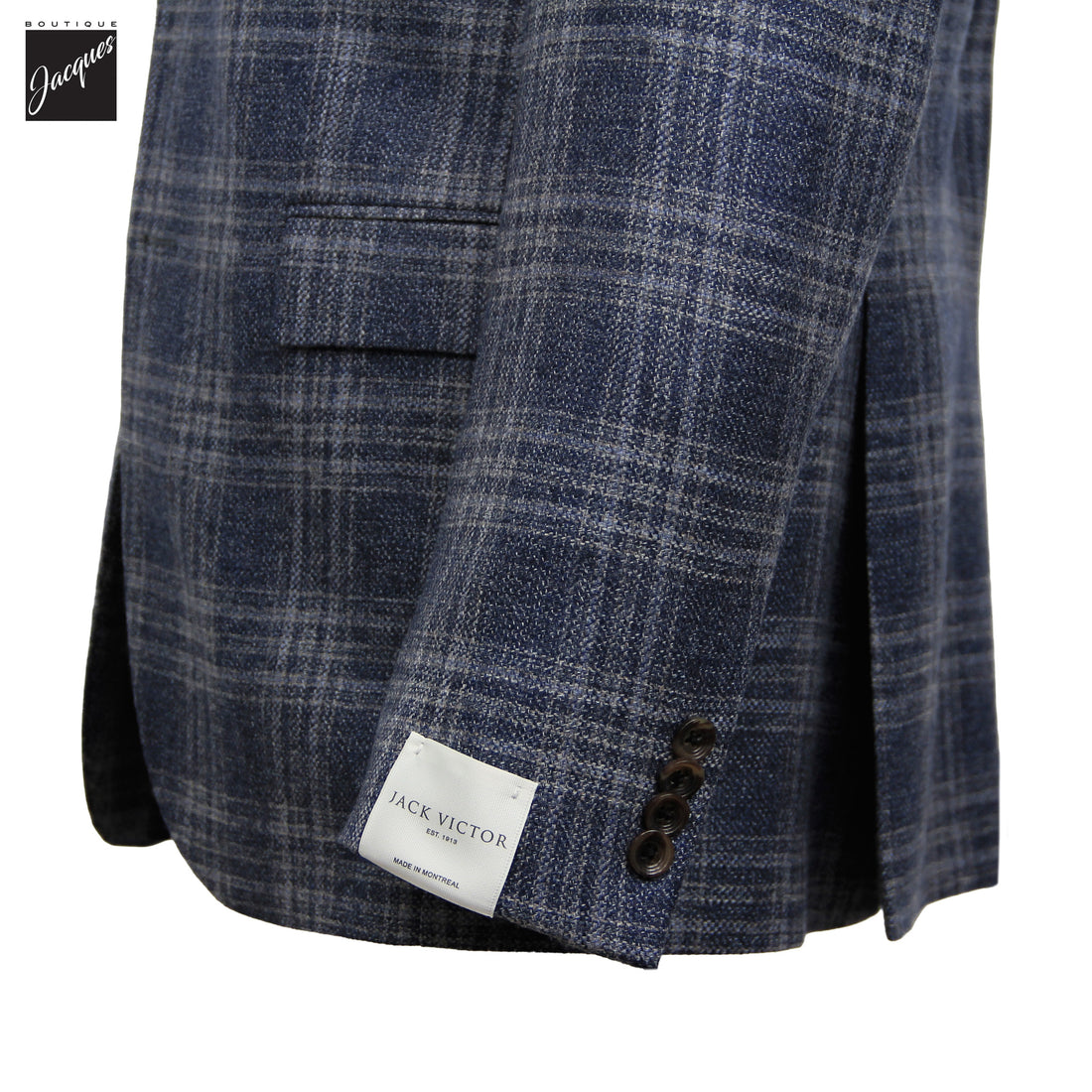 Mid Blue Check Montana Contemporary Fit Sport Jacket - Jack Victor