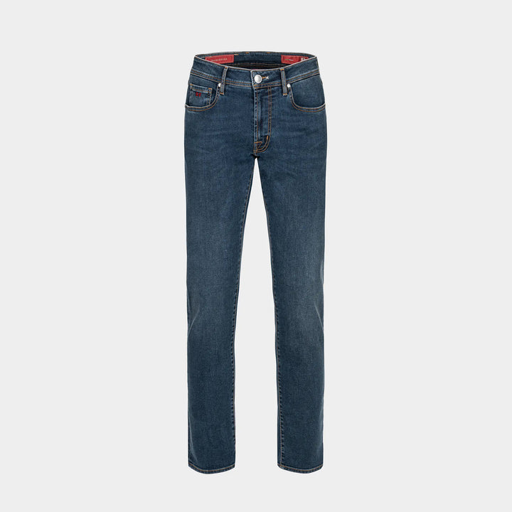 Navy Used R-Elax Michelangelo Modern Fit Super-Stretch Denim - TRAMAROSSA - Boutique Jacques International