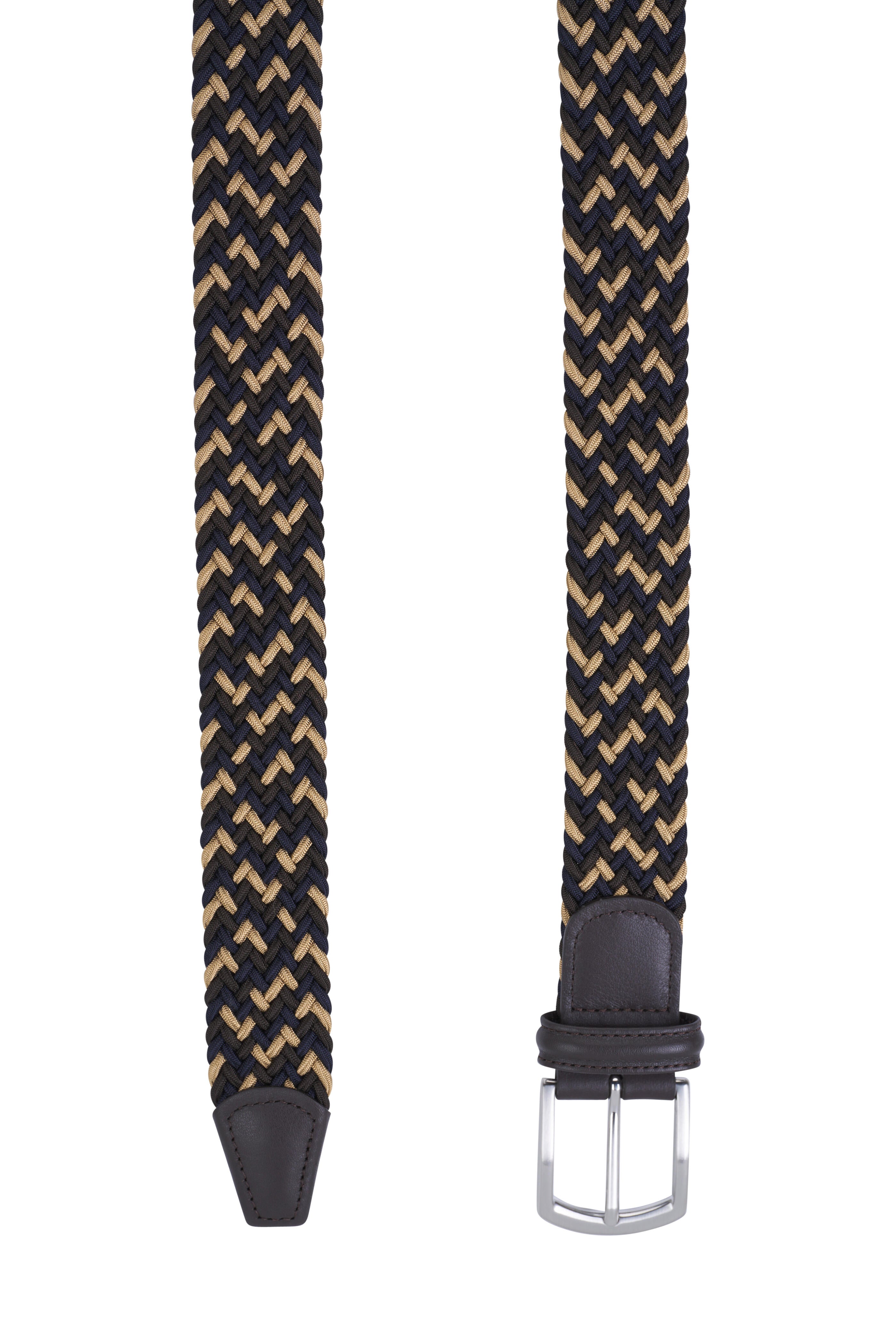 Brown & Beige Mélange Woven Belt - Anderson's