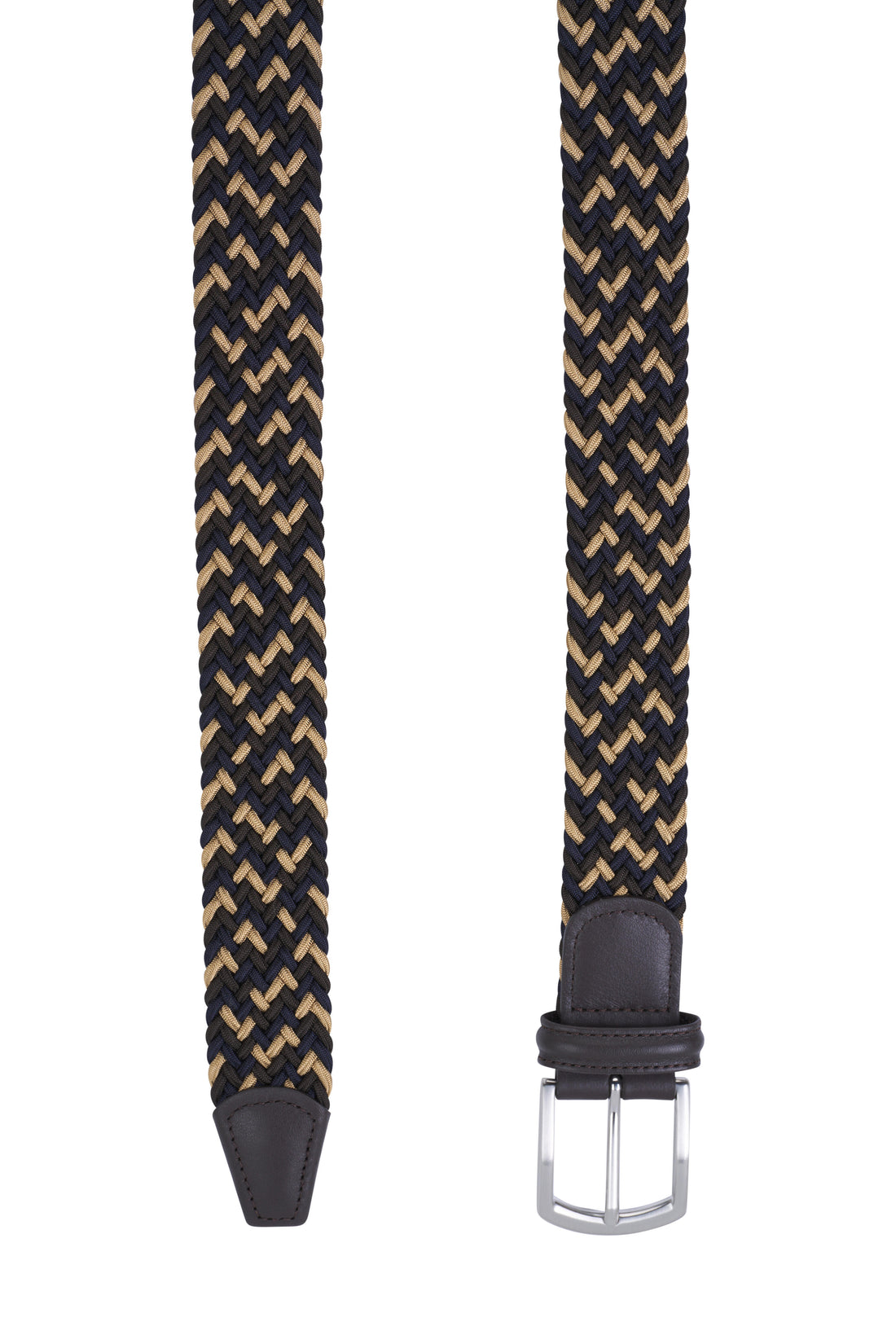 Brown & Beige Mélange Woven Belt - Anderson's