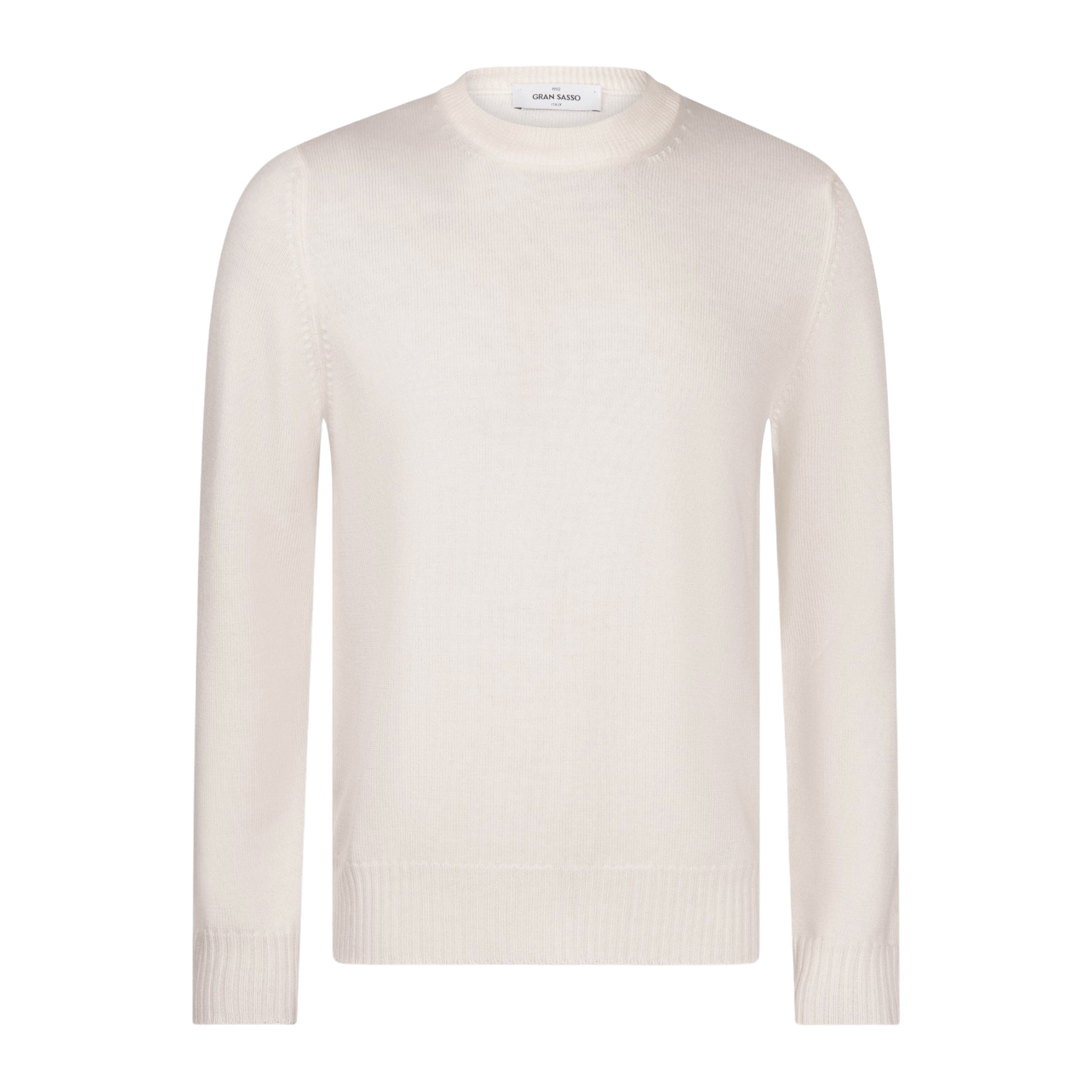 Pull col rond en laine vierge blanc cassé - GRAN SASSO