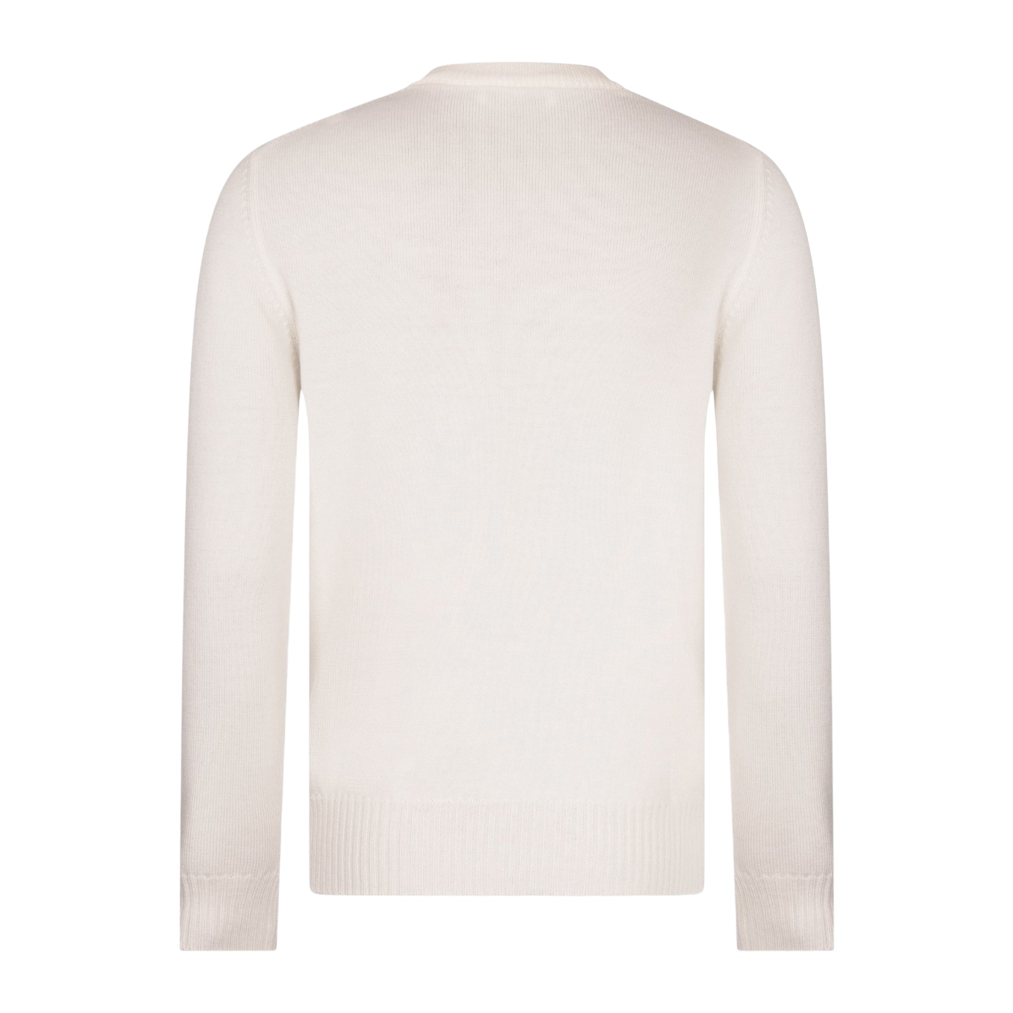 Pull col rond en laine vierge blanc cassé - GRAN SASSO
