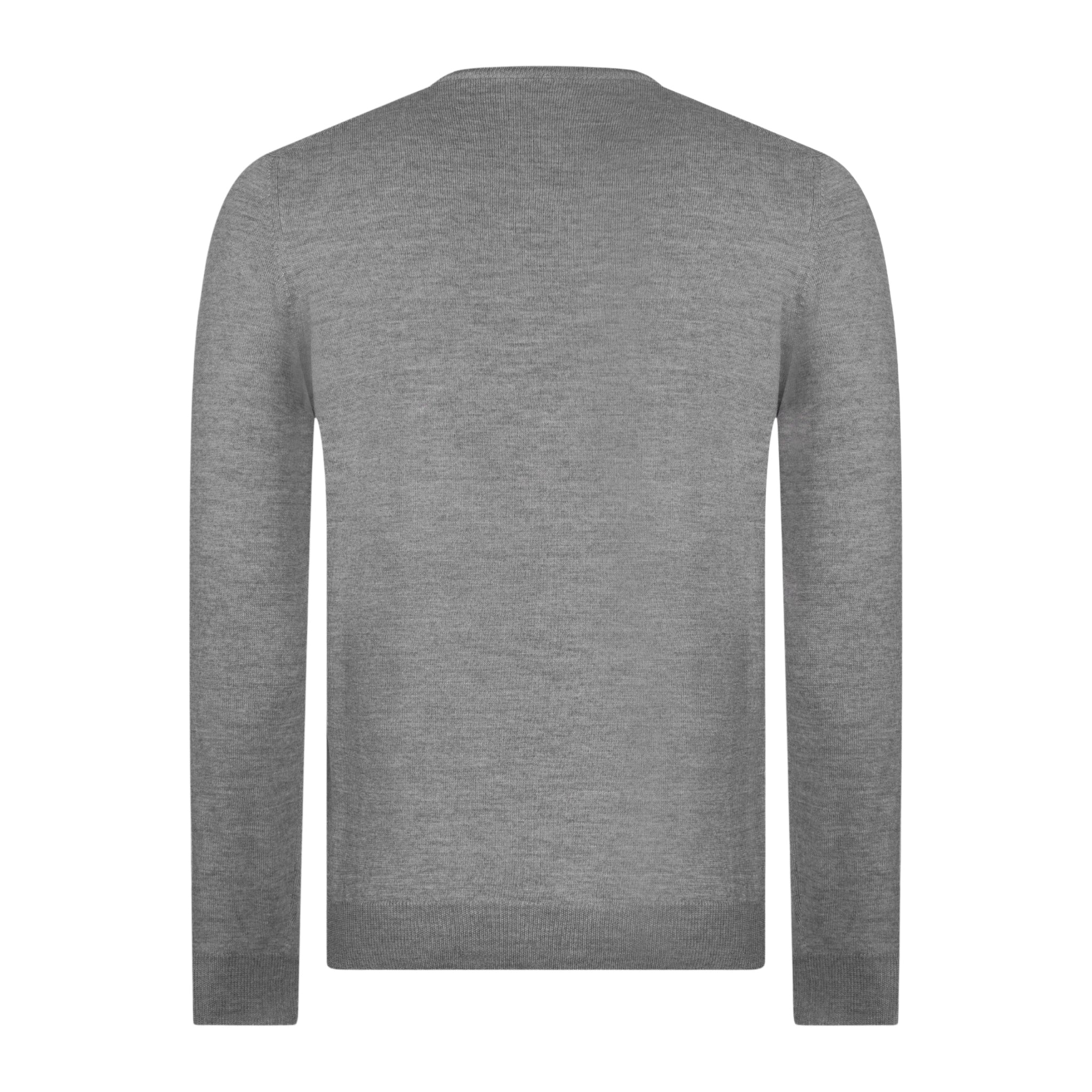 Pull à col rond en laine vierge gris moyen - GRAN SASSO