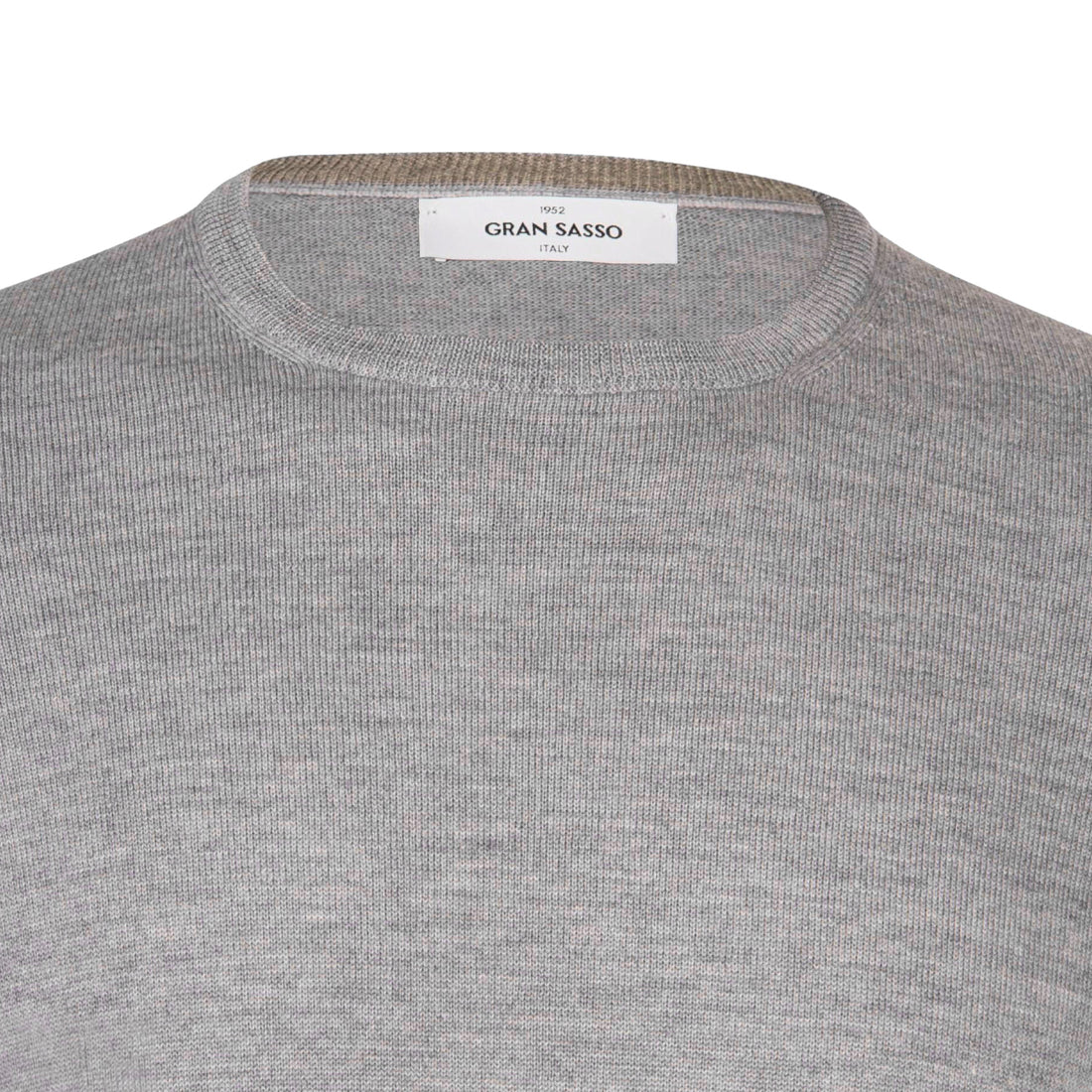 Pull à col rond en laine vierge gris moyen - GRAN SASSO