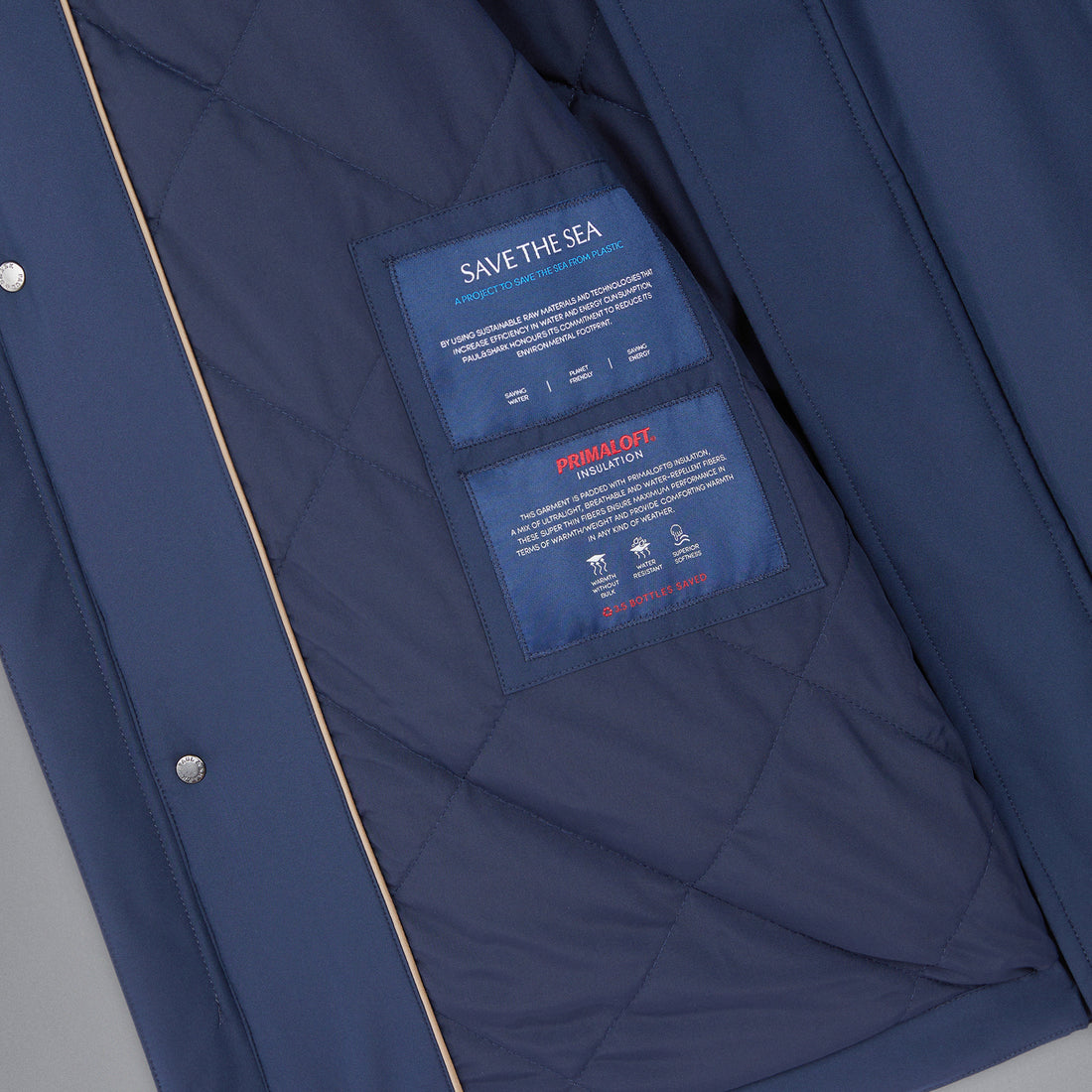 Navy Typhoon Waterproof Hooded Car-Coat w/ Alcantara Trim - Paul & Shark