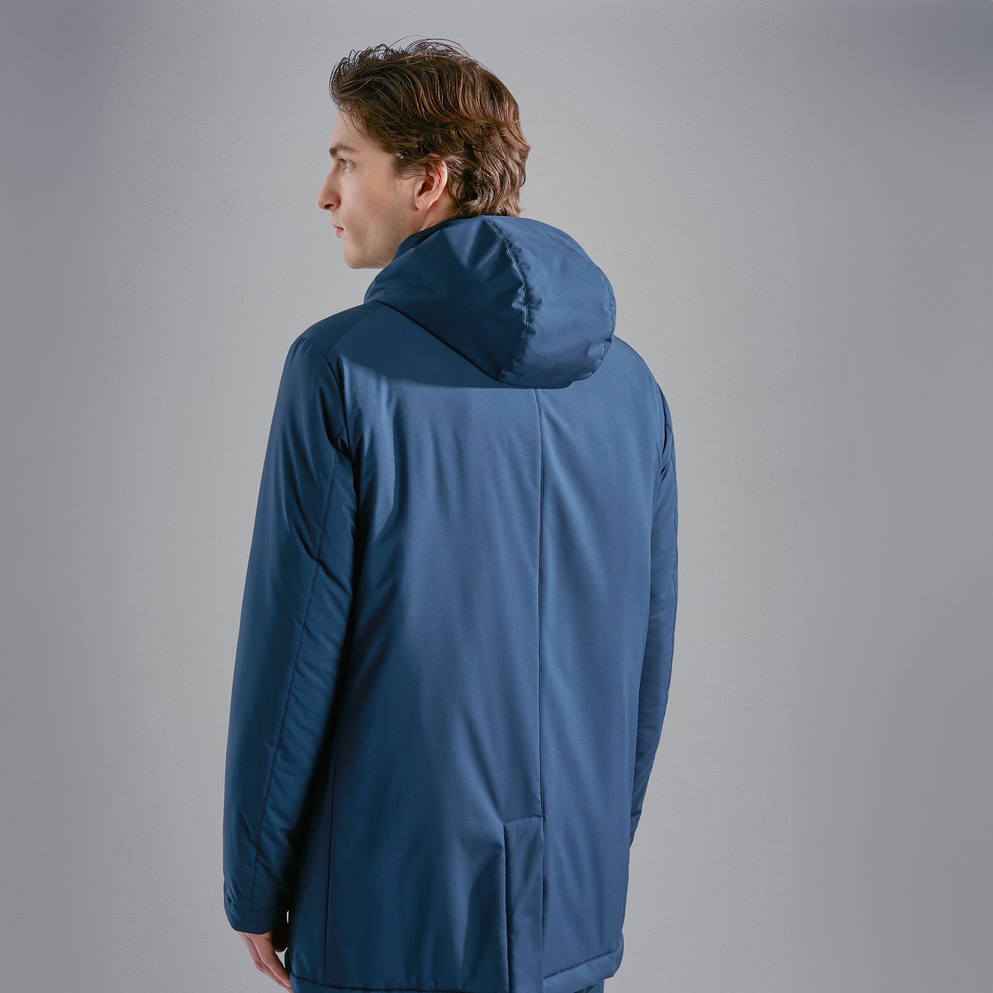 Navy Typhoon Waterproof Hooded Car-Coat w/ Alcantara Trim - Paul & Shark