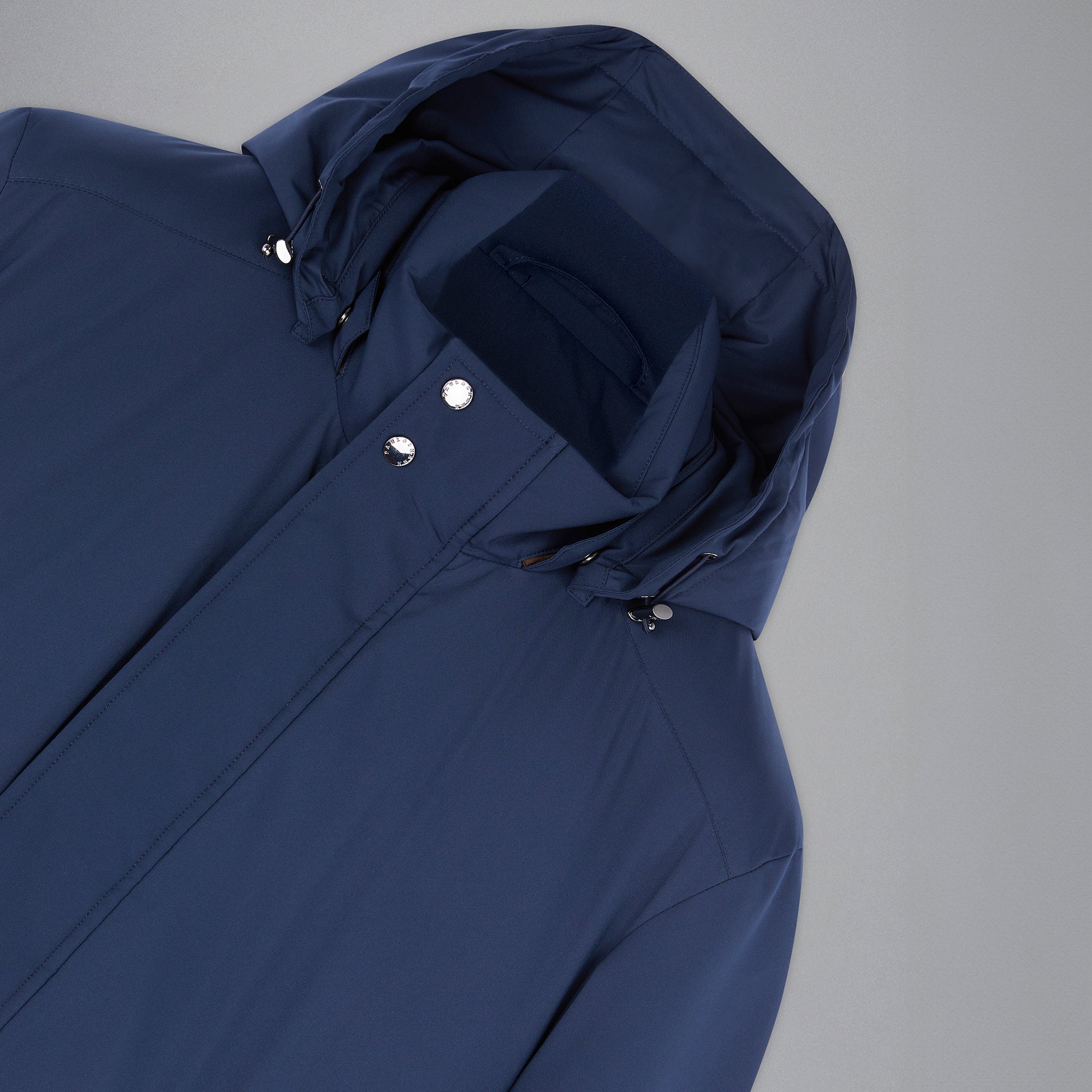 Navy Typhoon Waterproof Hooded Car-Coat w/ Alcantara Trim - Paul & Shark