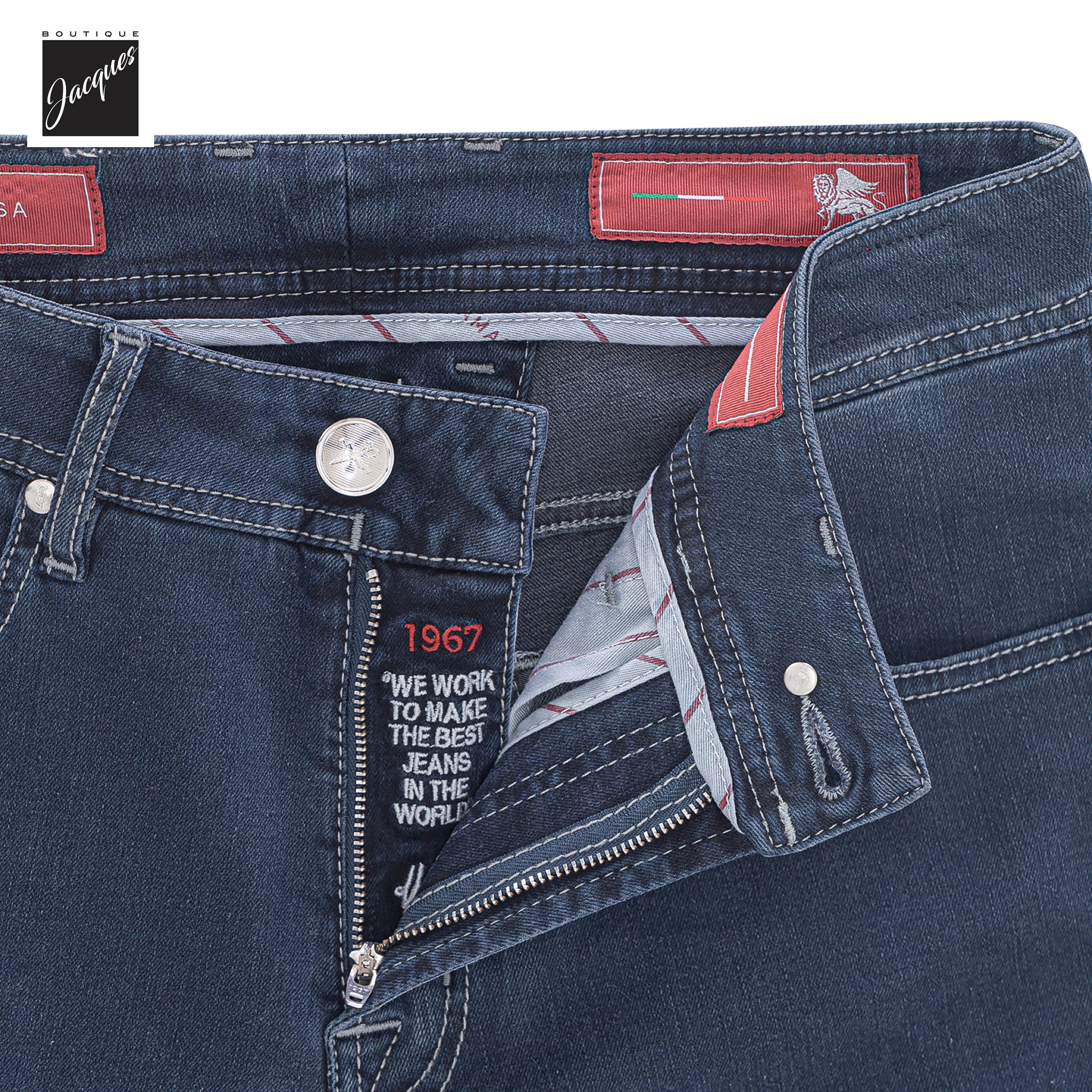 Blue Grey R-Elax Leonardo Slim Fit Super-Stretch Denim - TRAMAROSSA