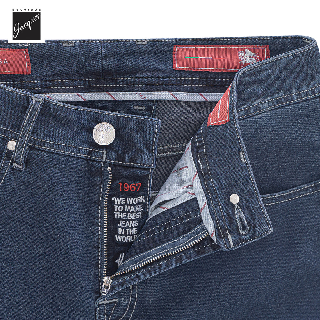 Blue Grey R-Elax Leonardo Slim Fit Super-Stretch Denim - TRAMAROSSA