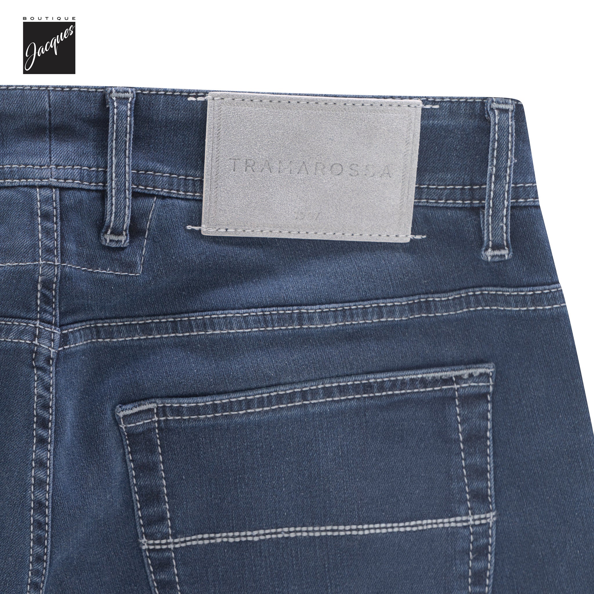 Blue Grey R-Elax Leonardo Slim Fit Super-Stretch Denim - TRAMAROSSA