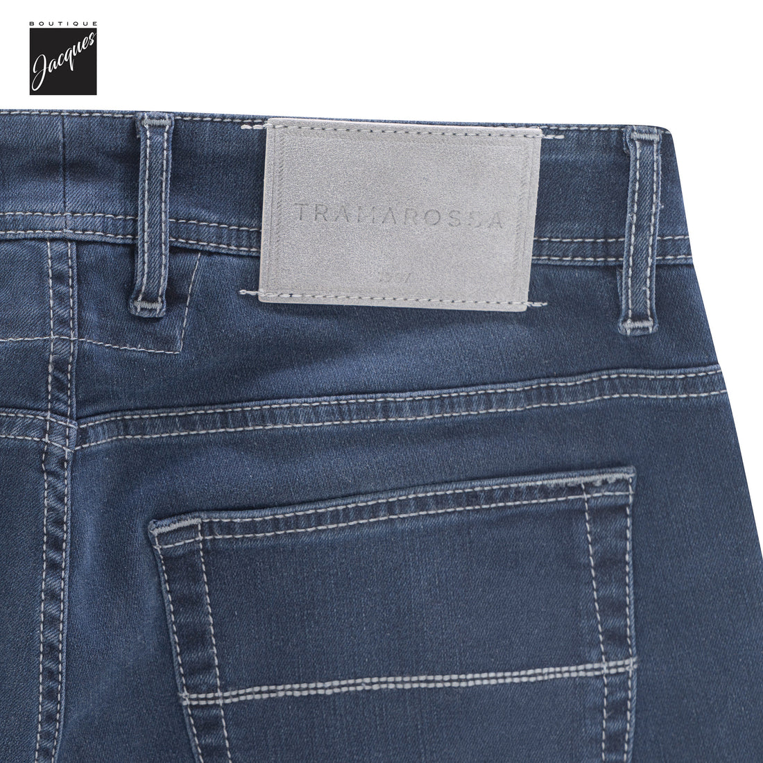 Blue Grey R-Elax Leonardo Slim Fit Super-Stretch Denim - TRAMAROSSA