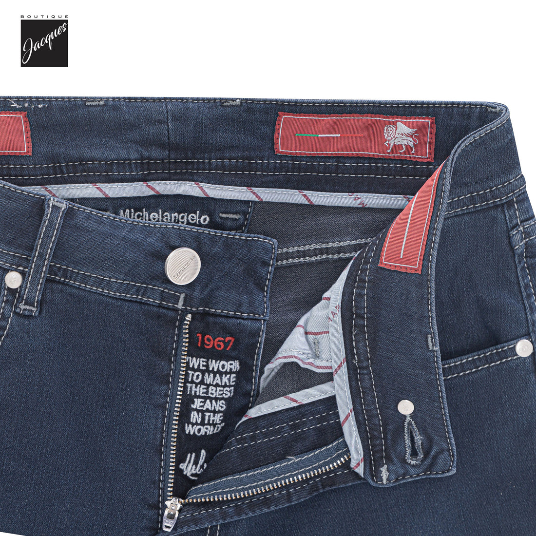 Blue Grey R-Elax Michelangelo Modern Fit Super-Stretch Denim - TRAMAROSSA