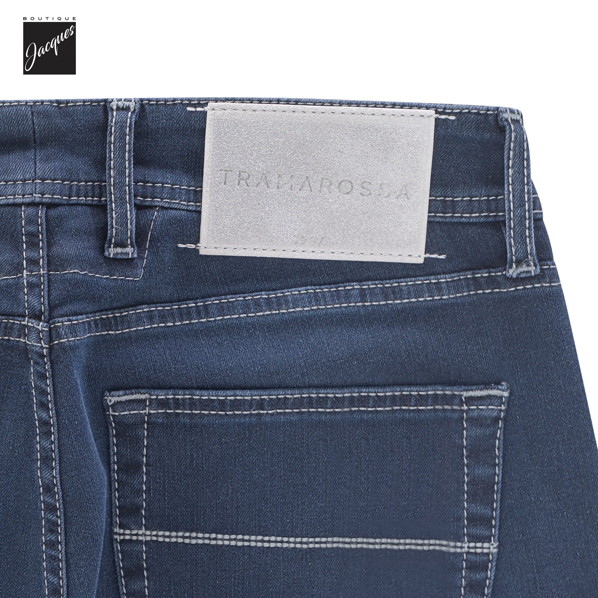 Blue Grey R-Elax Michelangelo Modern Fit Super-Stretch Denim - TRAMAROSSA